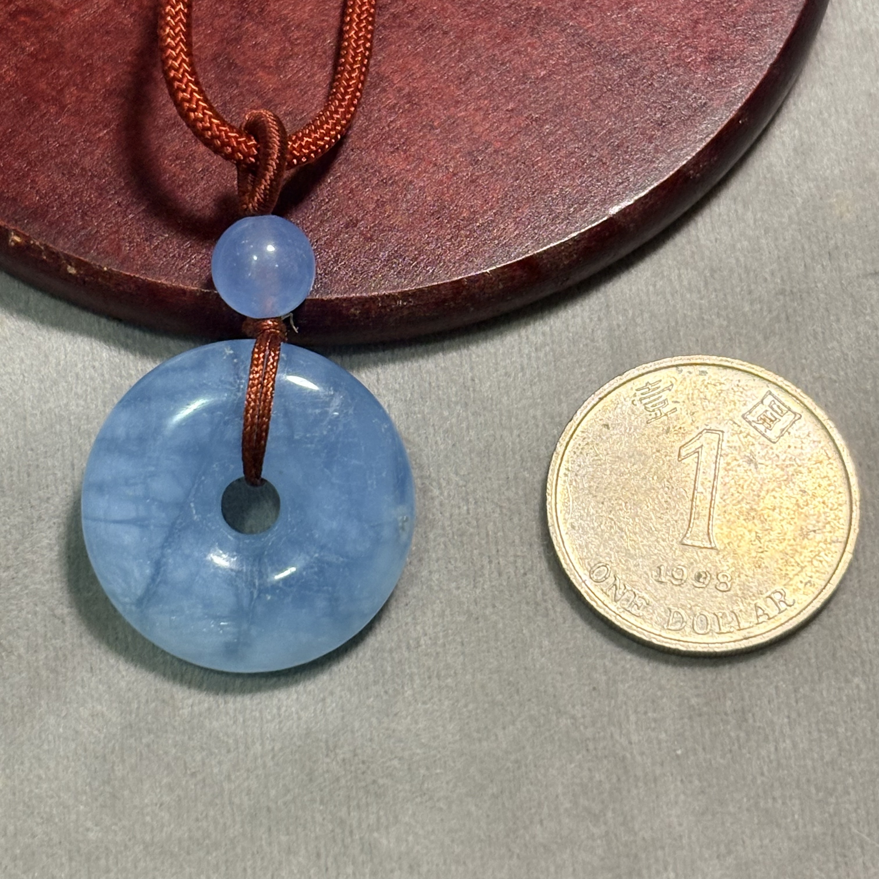 海藍寶平安扣 No.19-134 規格：直徑：26.4 cm 重：9.1 g