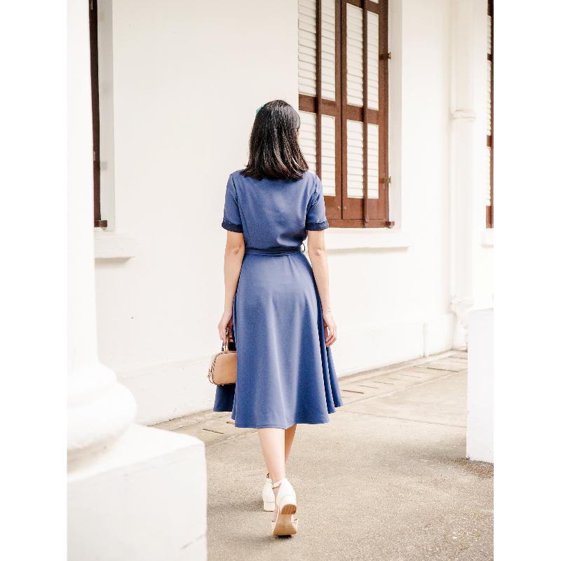 (SOLD OUT) Vintage Inspired Indigo Lace Dress (FM047)