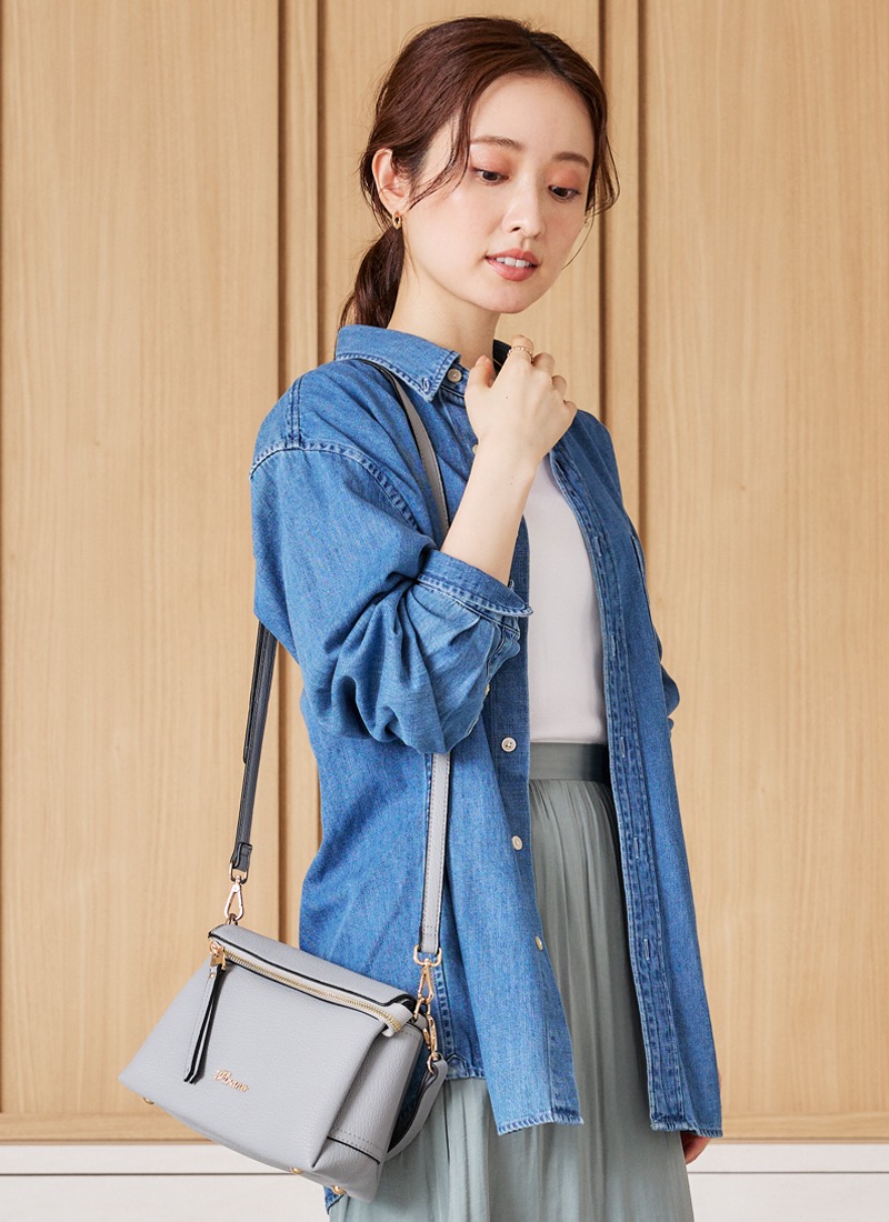 《現貨》日本firano 摺疊設計皮質側孭包(藍色)