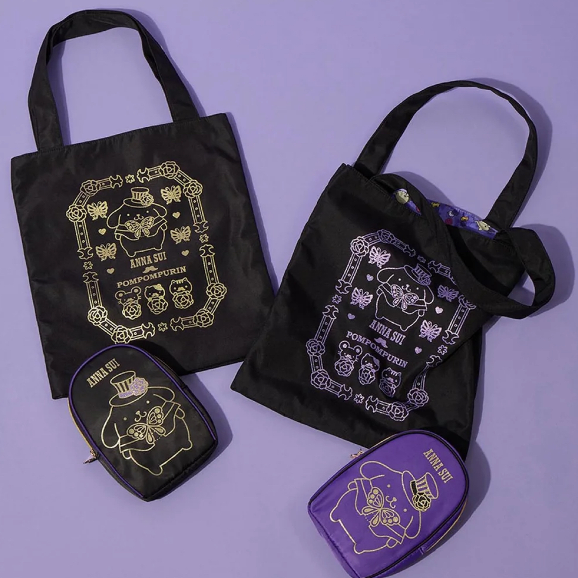 日本預訂📍日本Anna Sui x 布甸狗得意系列 - 拉鏈袋/Tote Bag