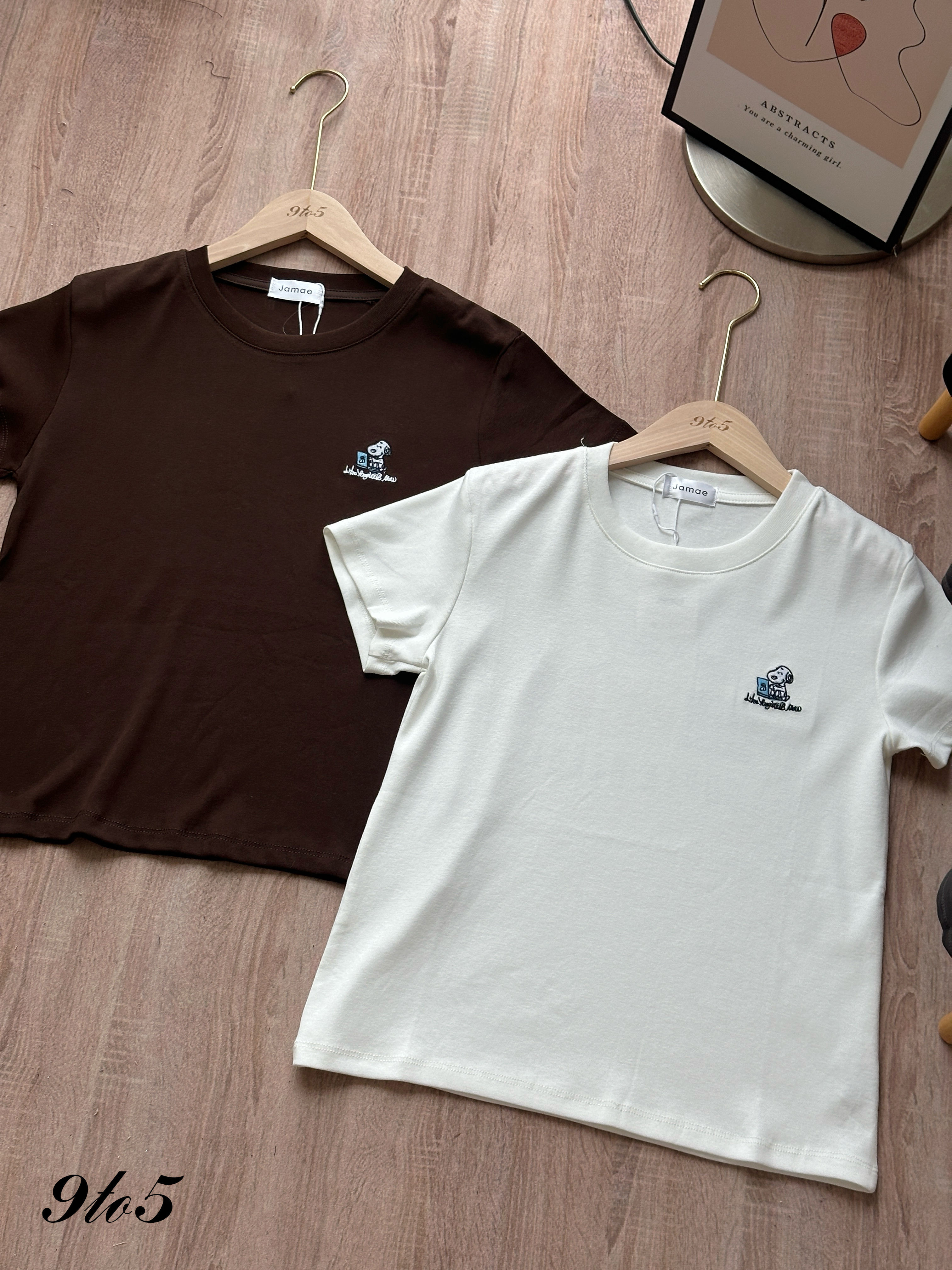 T4413 Embroidery Snoopy Tee - 4 Colors 