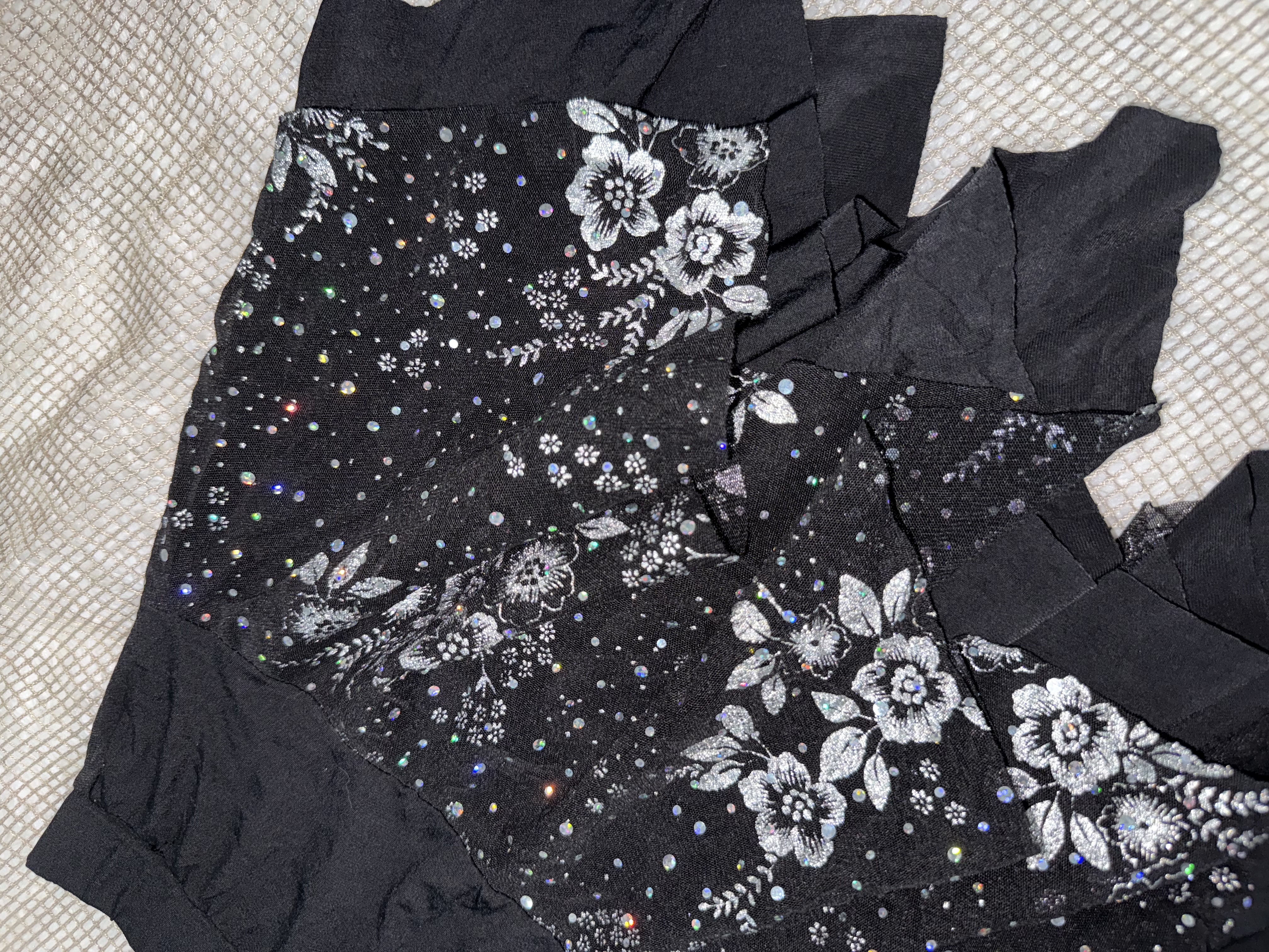 Sparkling Petal Handkerchief Skirt