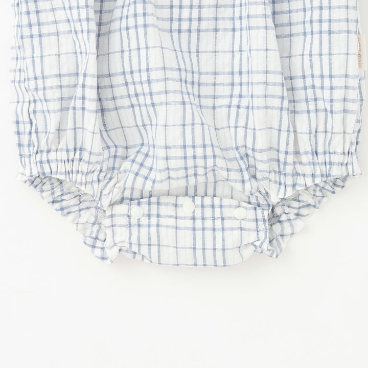 🇯🇵預訂 日本直送🇯🇵Petit Main兩色荷葉邊格紋短袖包屁衣