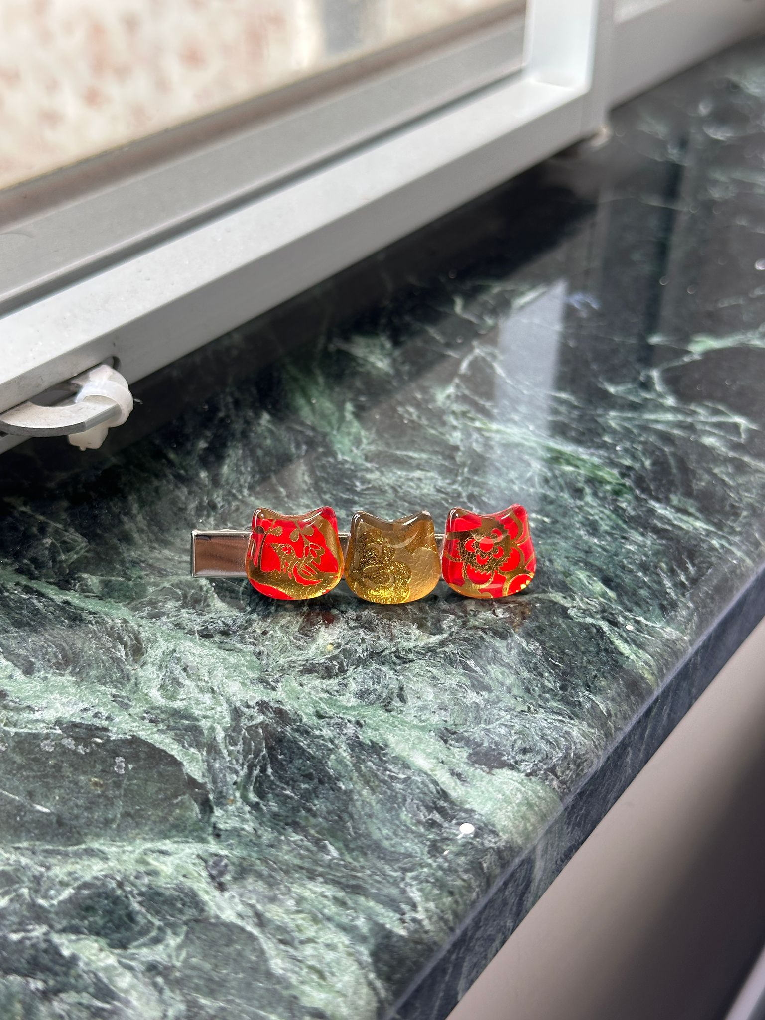環保利是封三貓咪造型髮夾