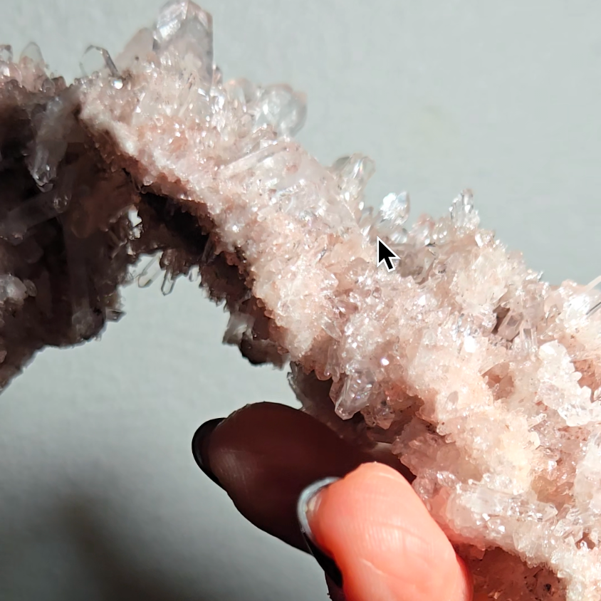 Extra pink pink Lemurian cluster with crystals on both sides - LQ194