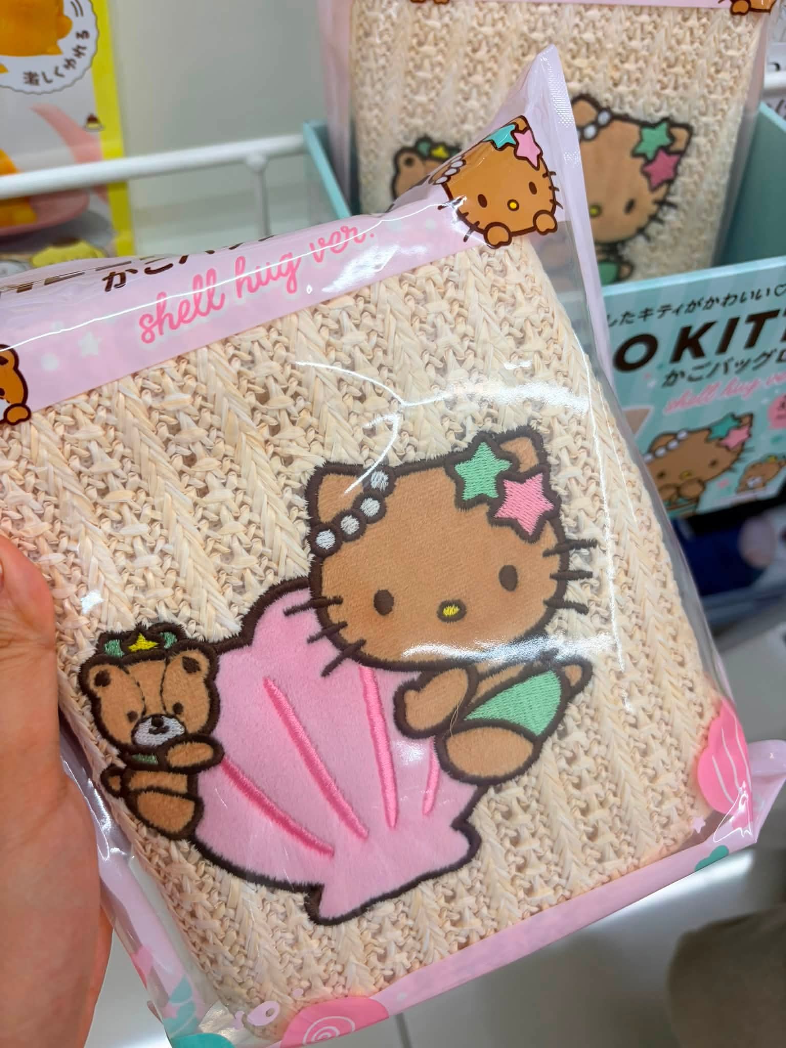 HELLO KITTY 貝殼編織袋