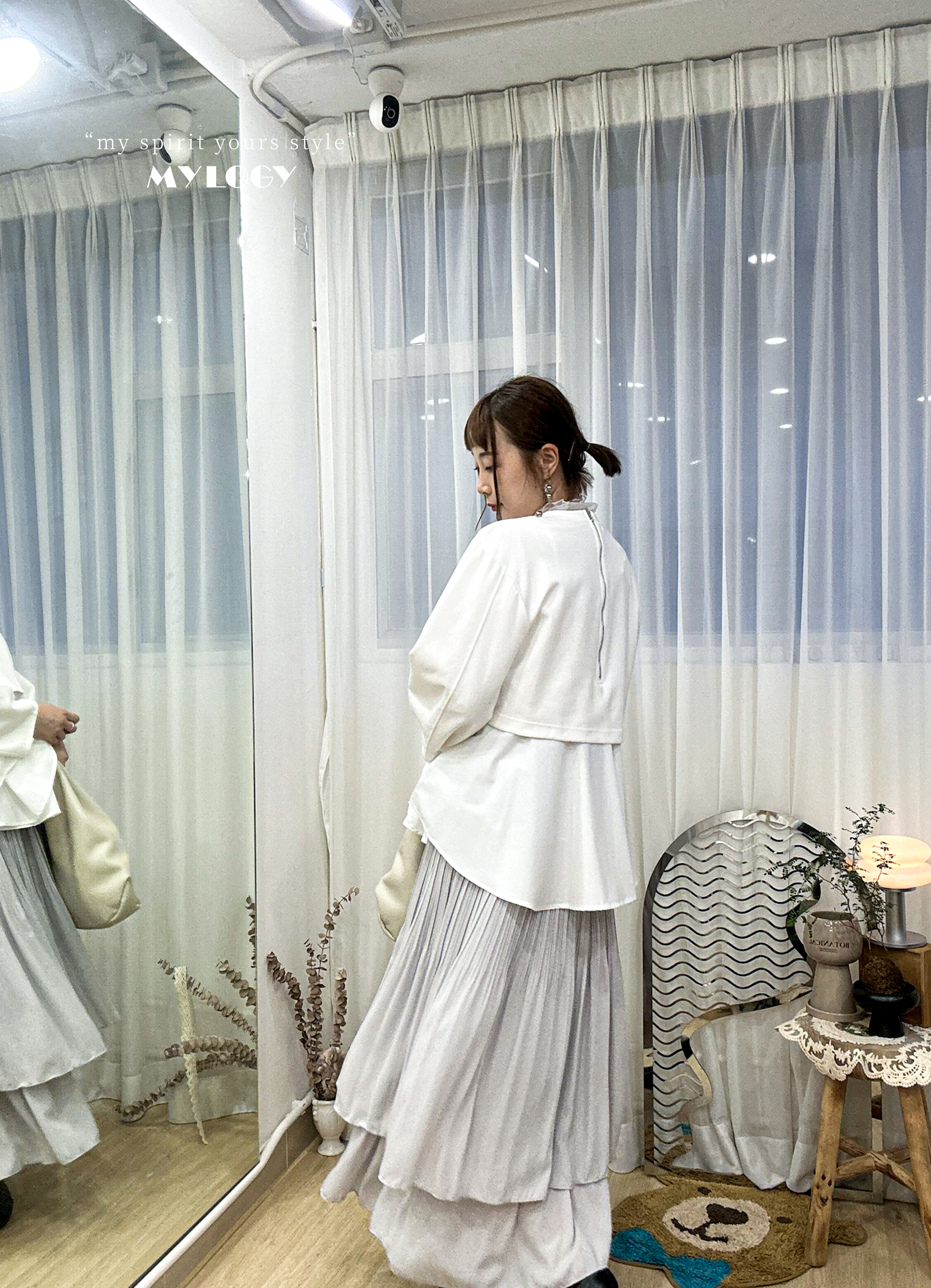 日系成熟柔和感～假2件氣質裙擺衛衣 IL0004