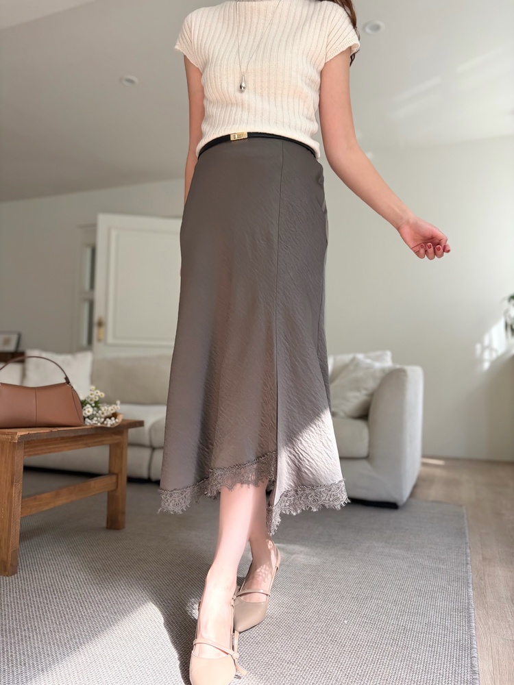 Lacie Asymmetric Skirt (Brown)
