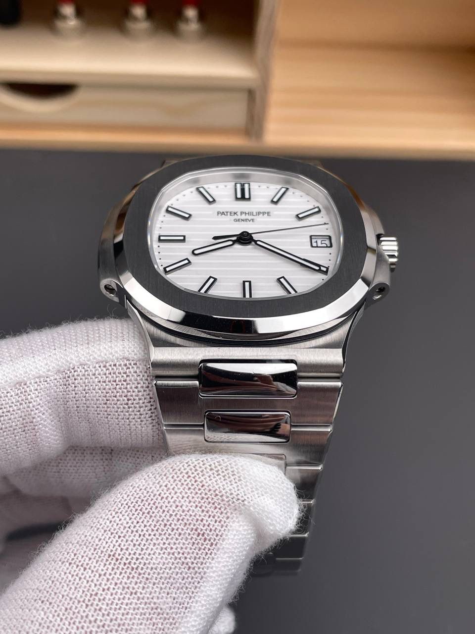 鹦鹉螺5711 雪山白/40mm/324机😍💯🤍