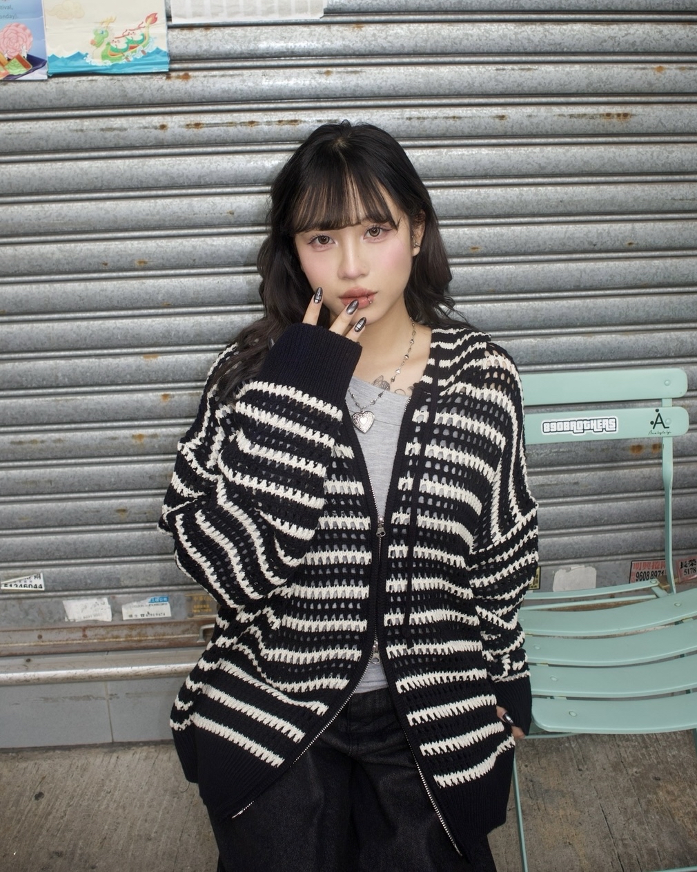 韓國新款洞洞針織Jacket (間條)✨