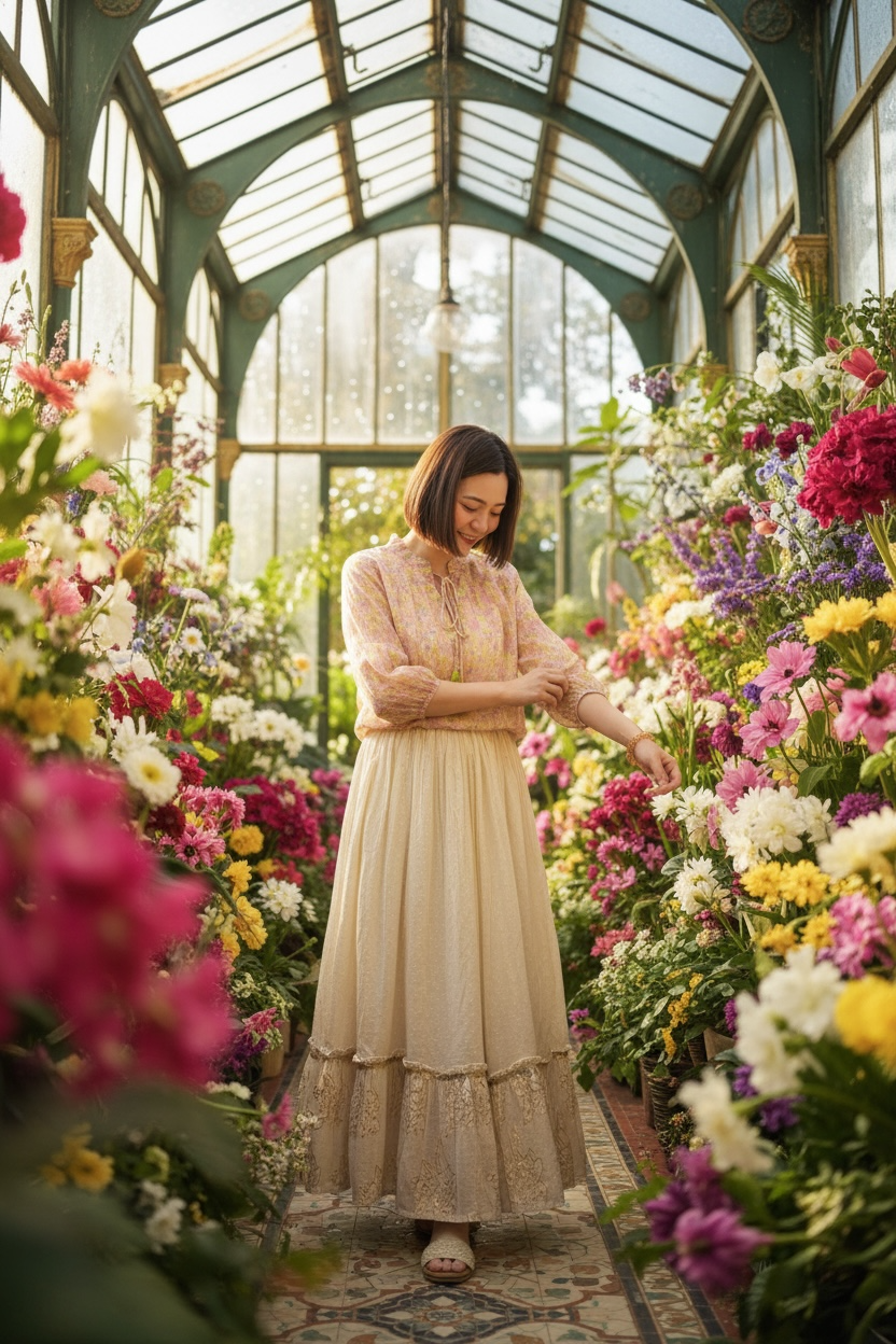 Pink x Purple Chiffon Ribbon Collar Top #1426