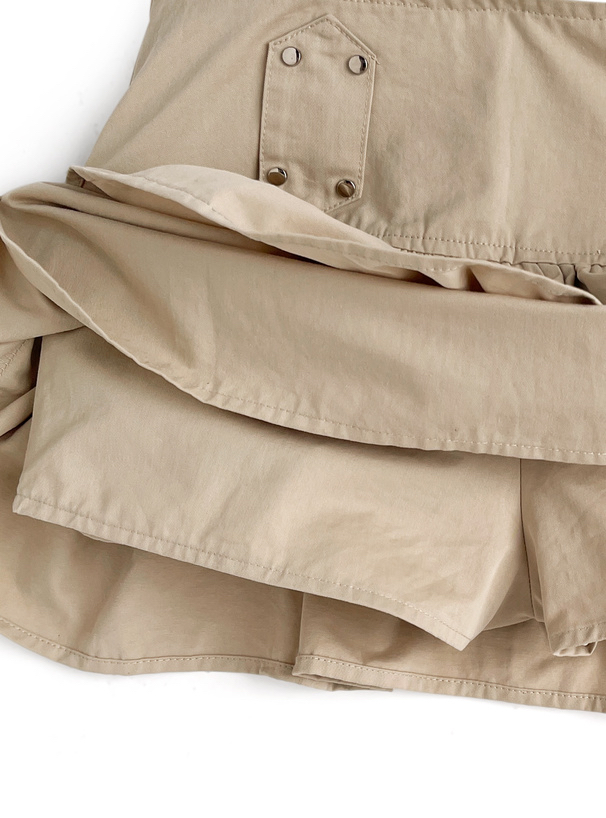 荷葉邊多層迷你裙 [ks187]