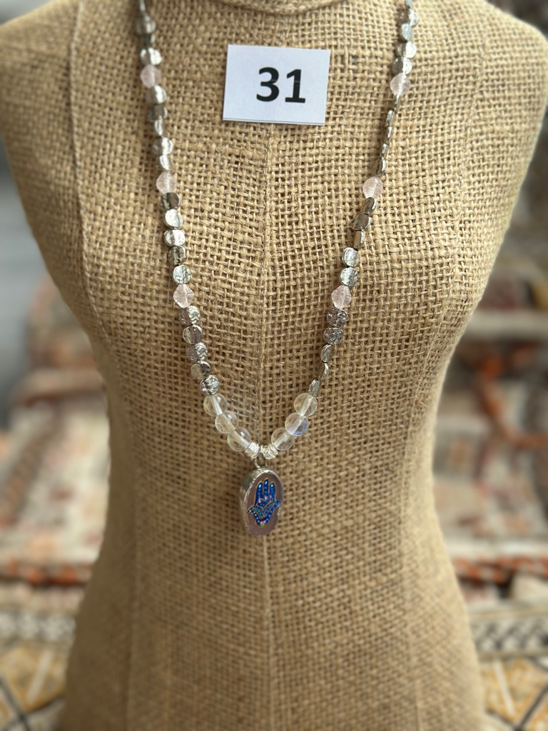 銀色天然水晶手繪