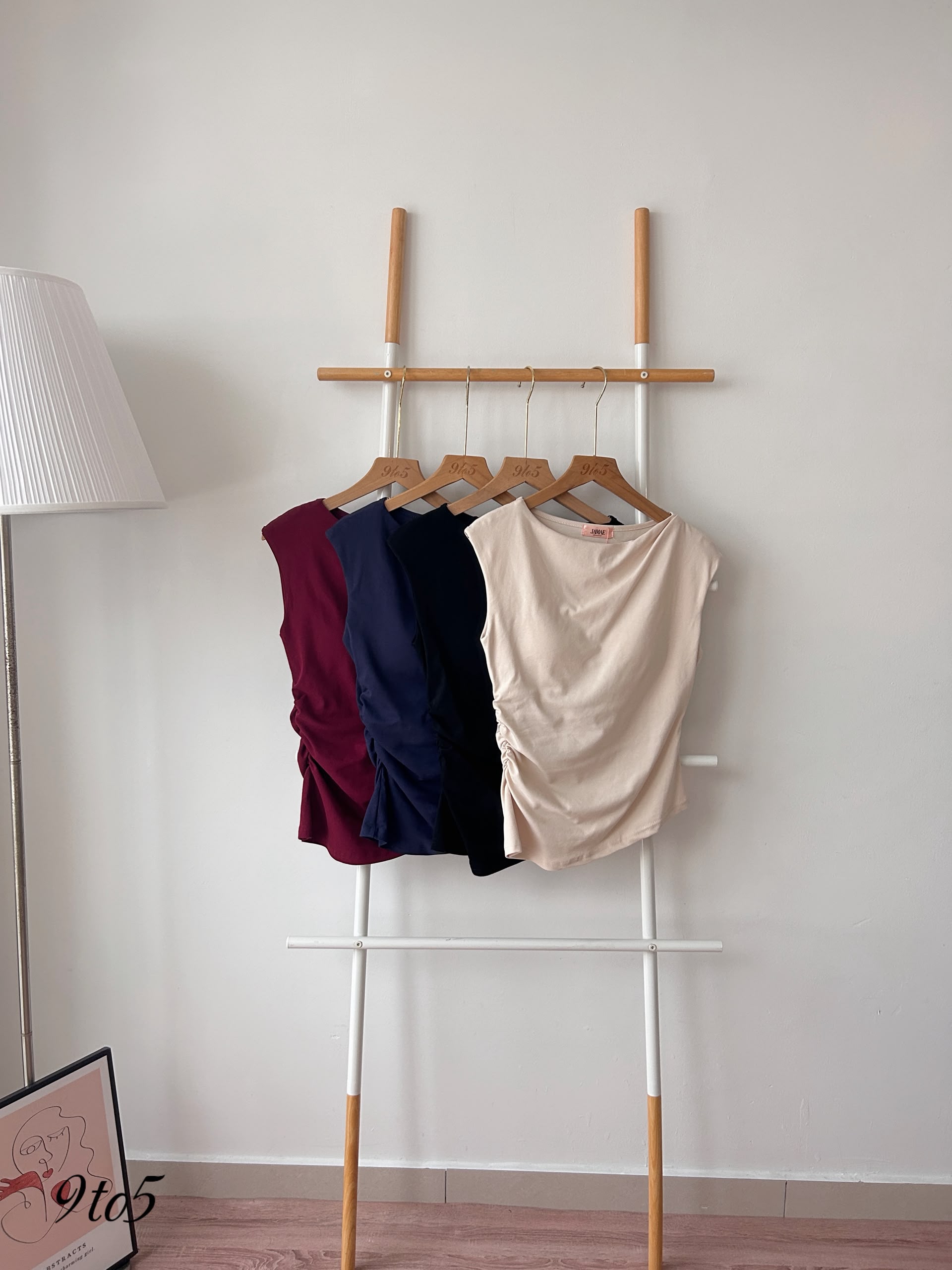 T4392 Sleeveless Ruched bra top - 4 colors