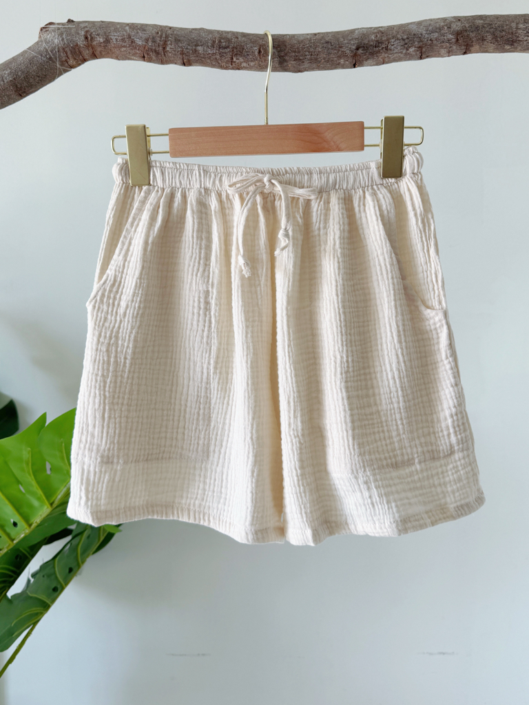 森系简约纯棉短裤
