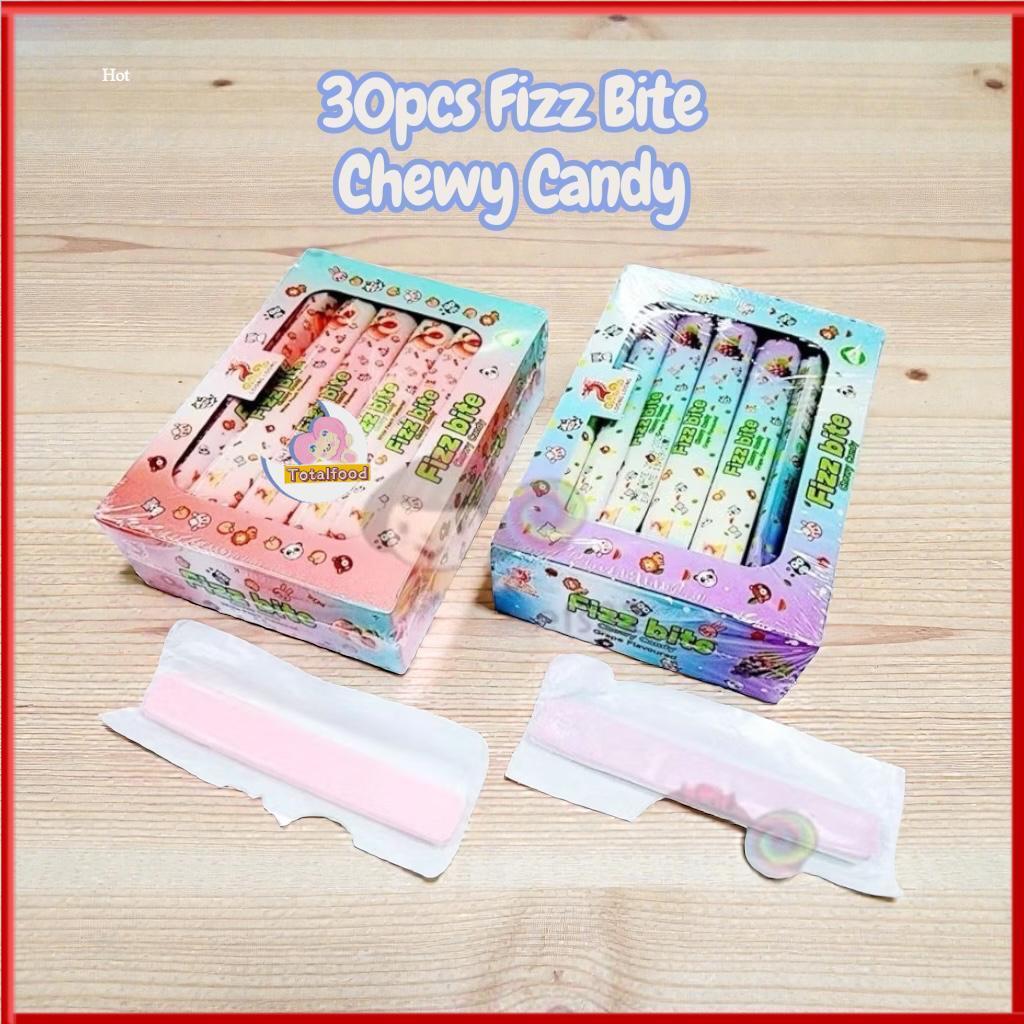 30pcs Loong Loong Fizz Bite Chewy Candy (white peach / grape) (HALAL)