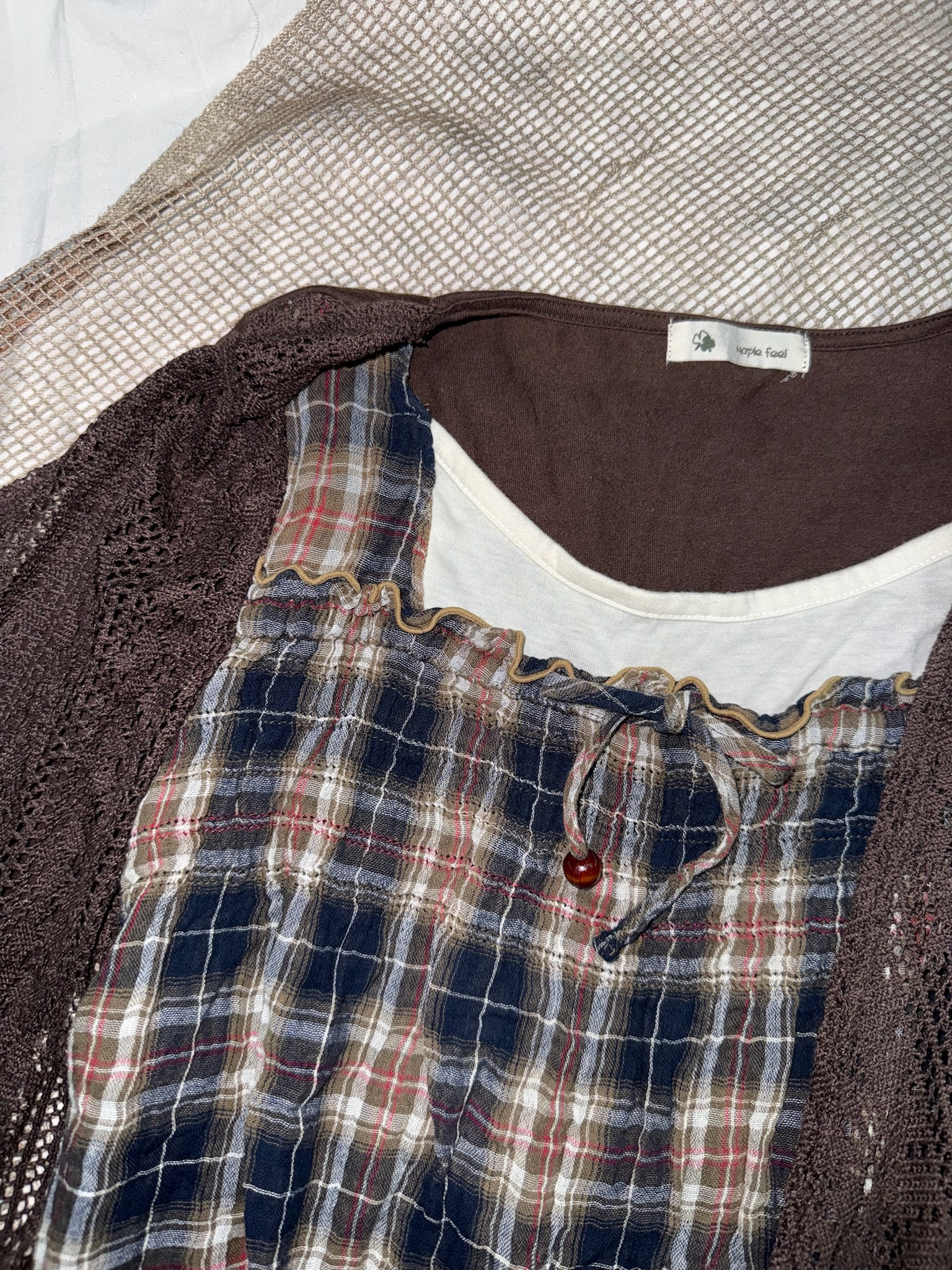 Vintage Mori Kei Brown Lace Blouse