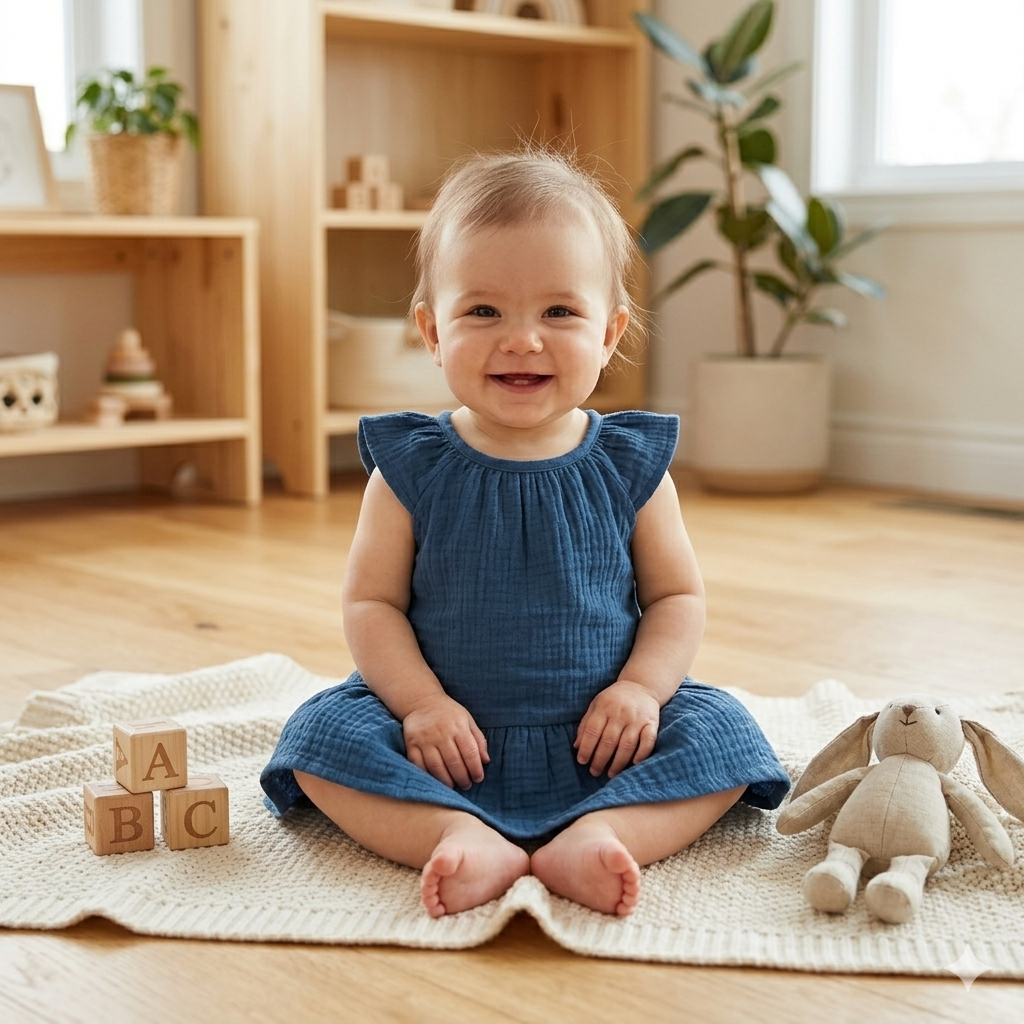 Trendyvalley Gauze Organic Cotton Baby Girl Gauze Dress