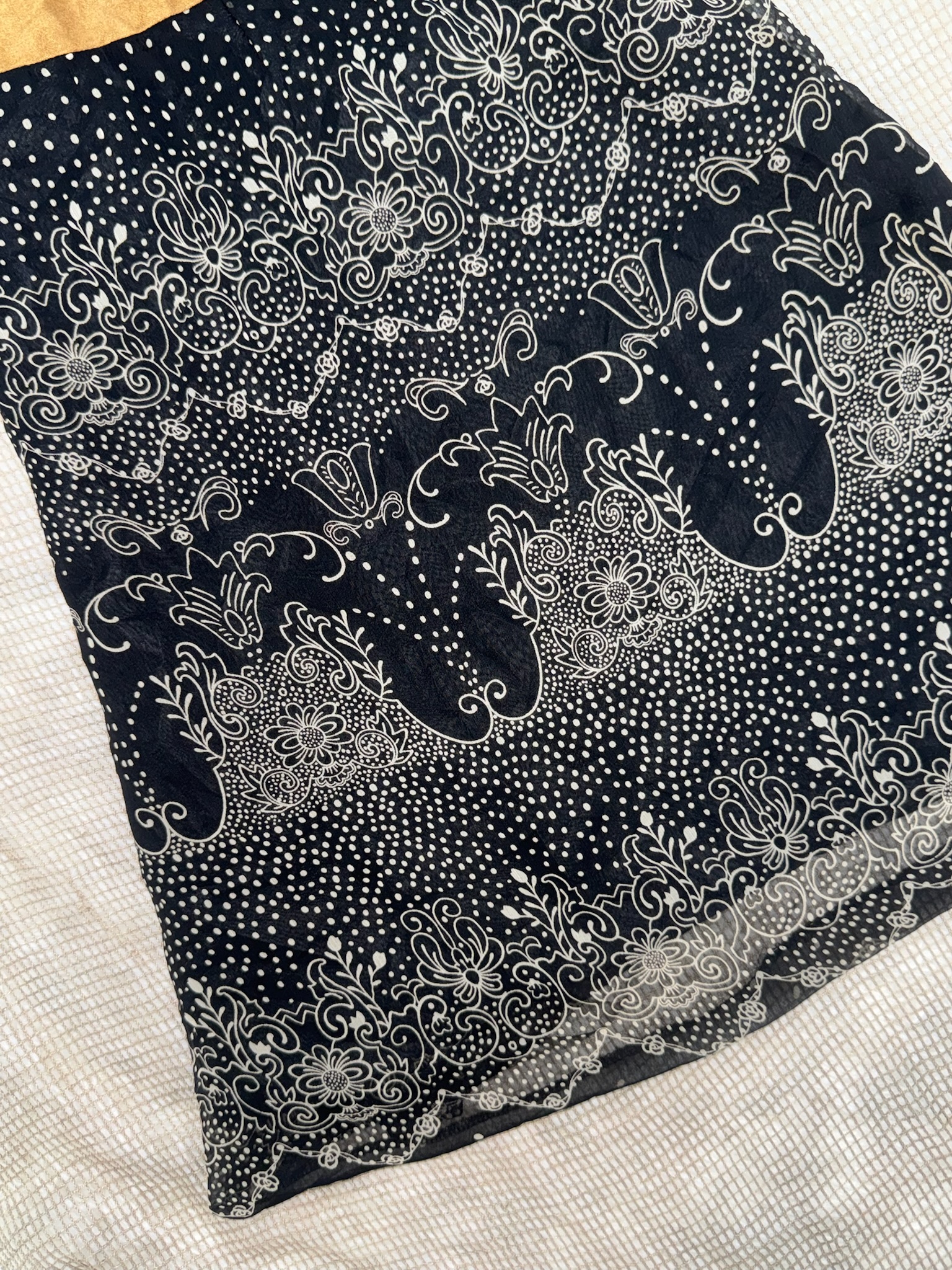 Elegant Baroque Botanical Flared Skirt