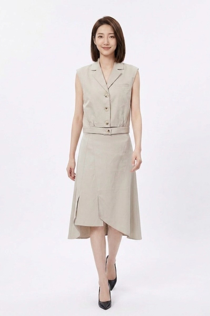 1879BS Elara Tailored Asymmetric Midi Dress