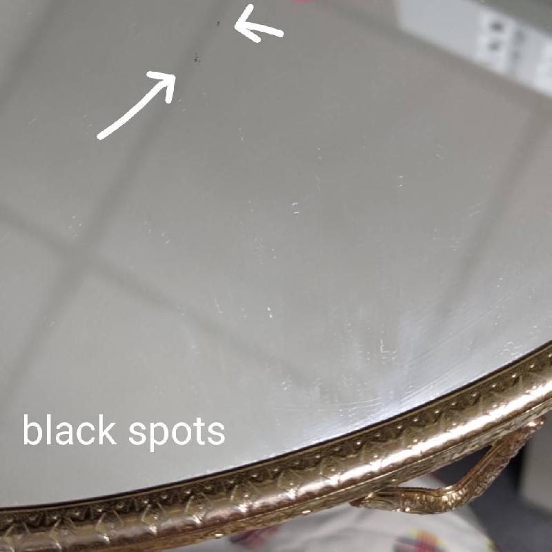 C.a. 1950s Sophisticated Scrollwork Champagne Rose Gold Regent of London Mirror Tray(MT1530)