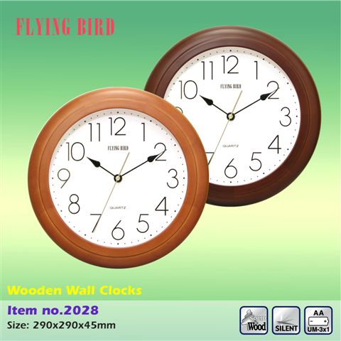 飛鳥古典圓形木掛鐘12吋2028
