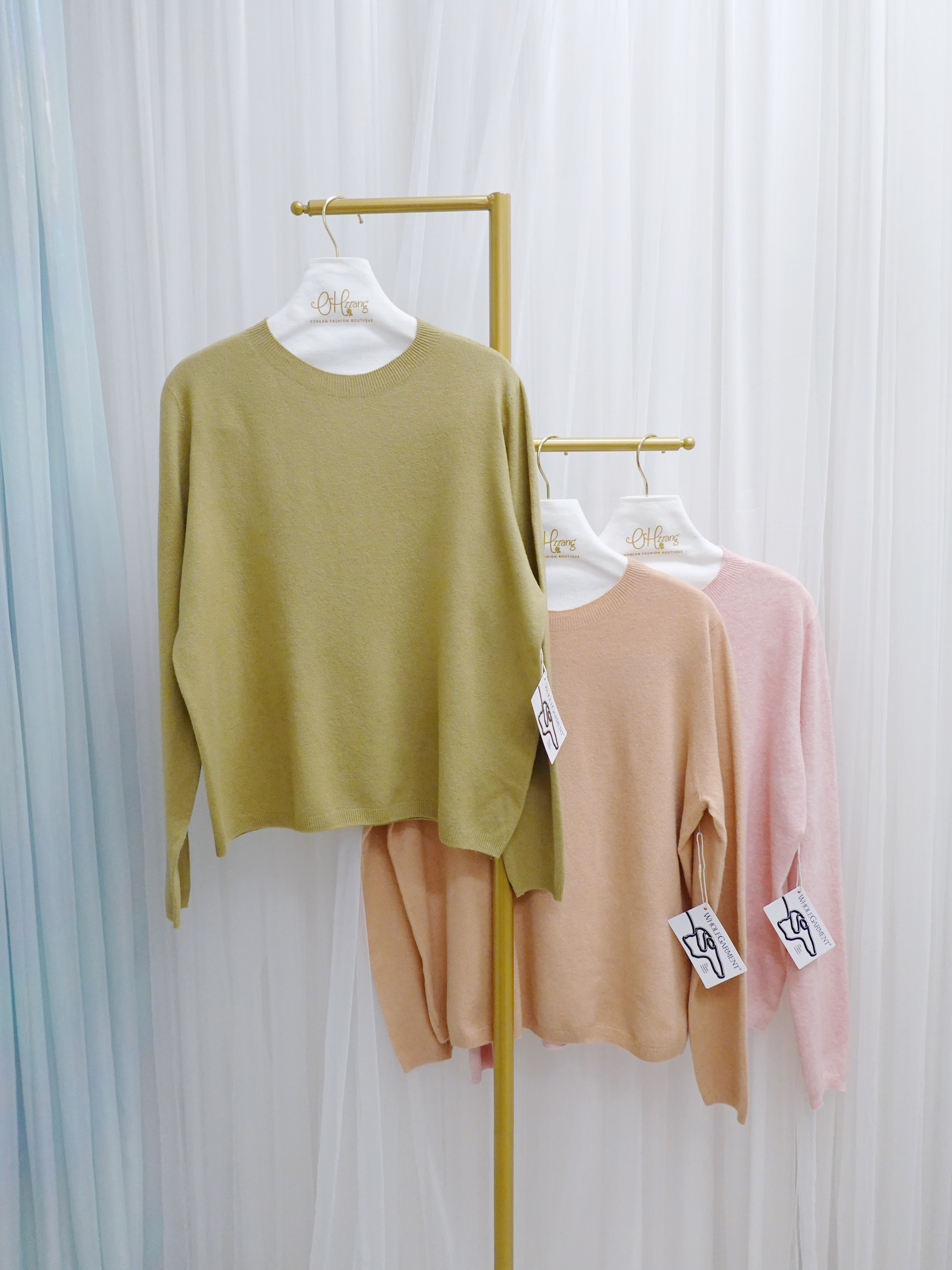 TOP21_12A 一體成型圓領羊絨羊毛TOP (6色)