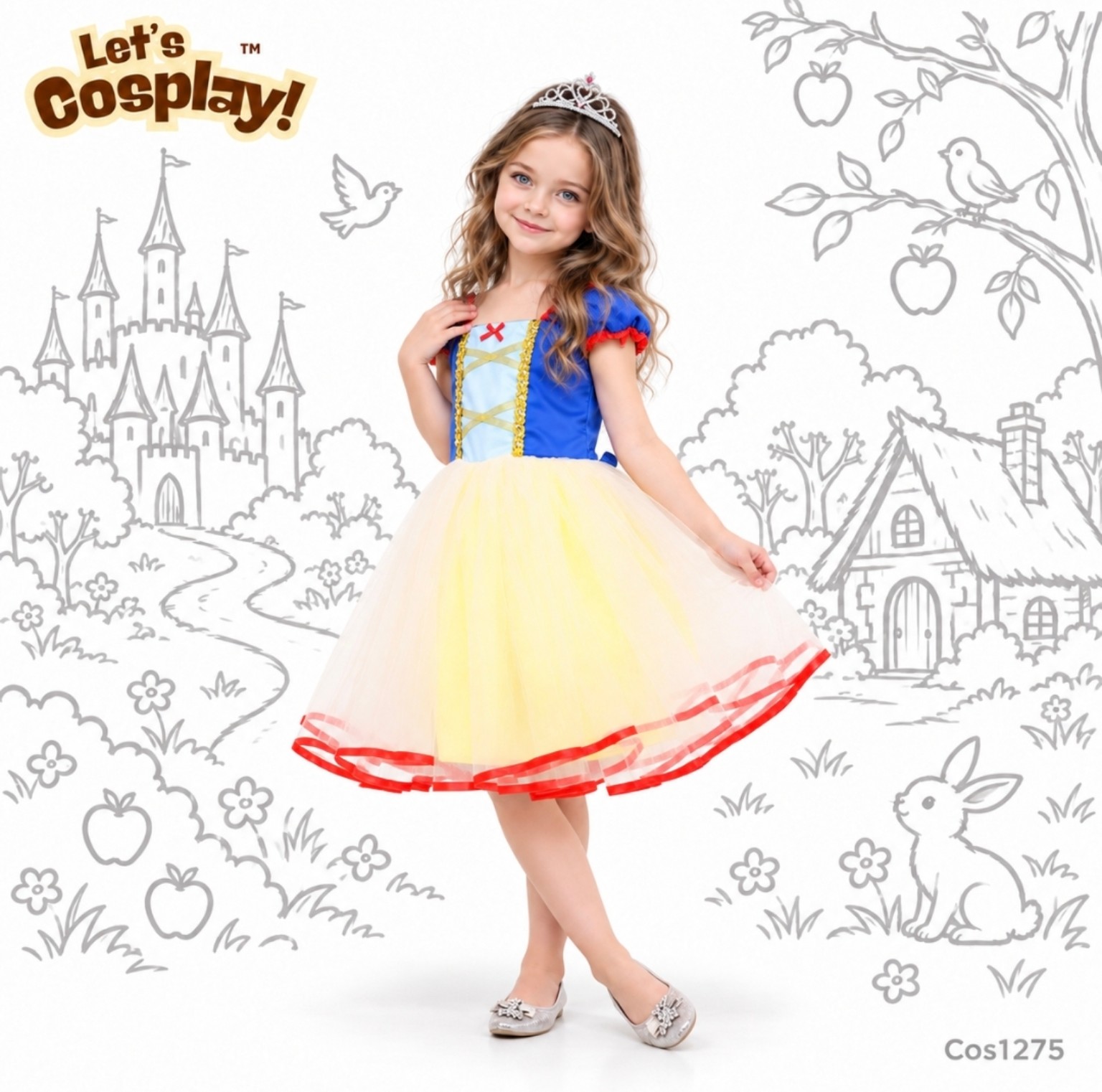 幼兒80碼起 白雪公主主題兒童公主裙 Snow White Princess Costume World Book Day｜COS1275