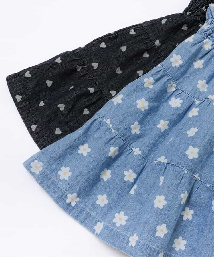 🇯🇵預訂 日本直送🇯🇵Apres les cours兩色花花愛心滿印褶皺吊帶牛仔連身裙