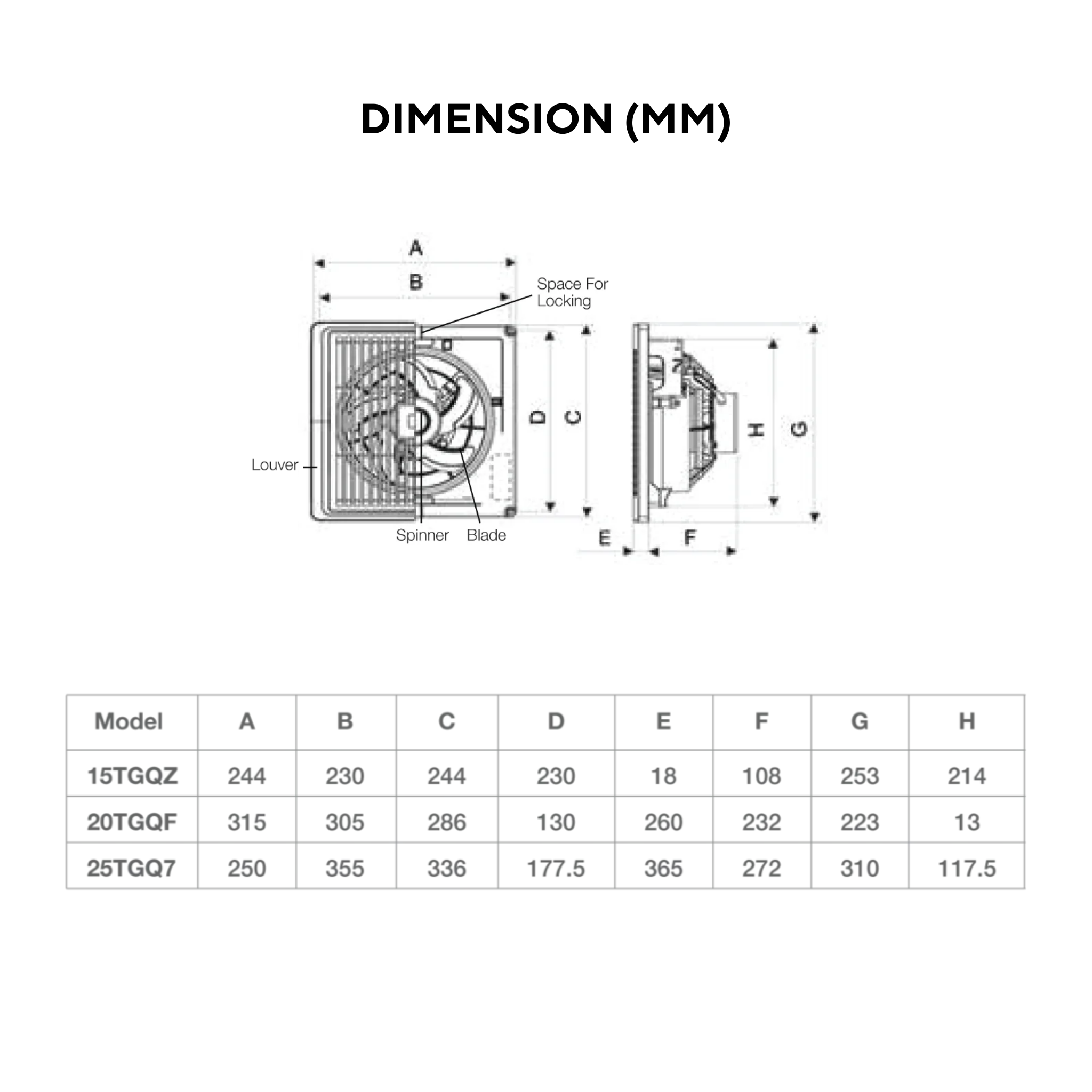 KDK 6" Ceiling Mount Ventilating Fan (15TGQZ)