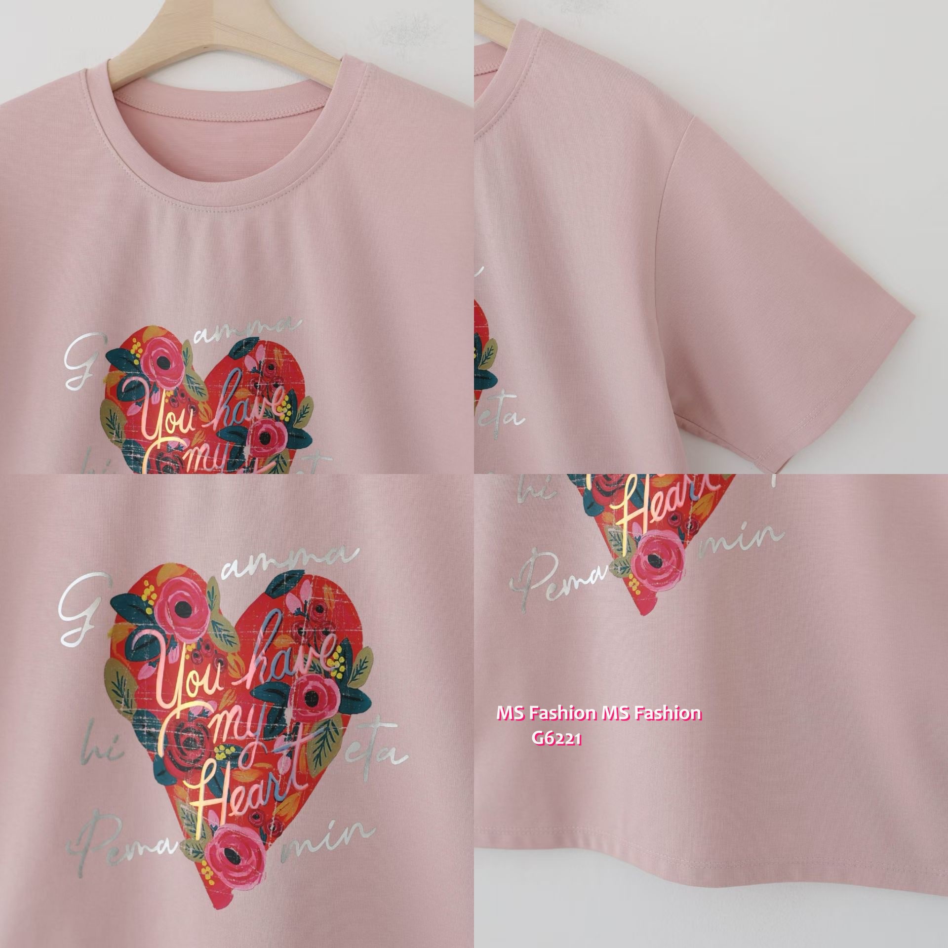 G6221 韓國🇰🇷花朵心型print top