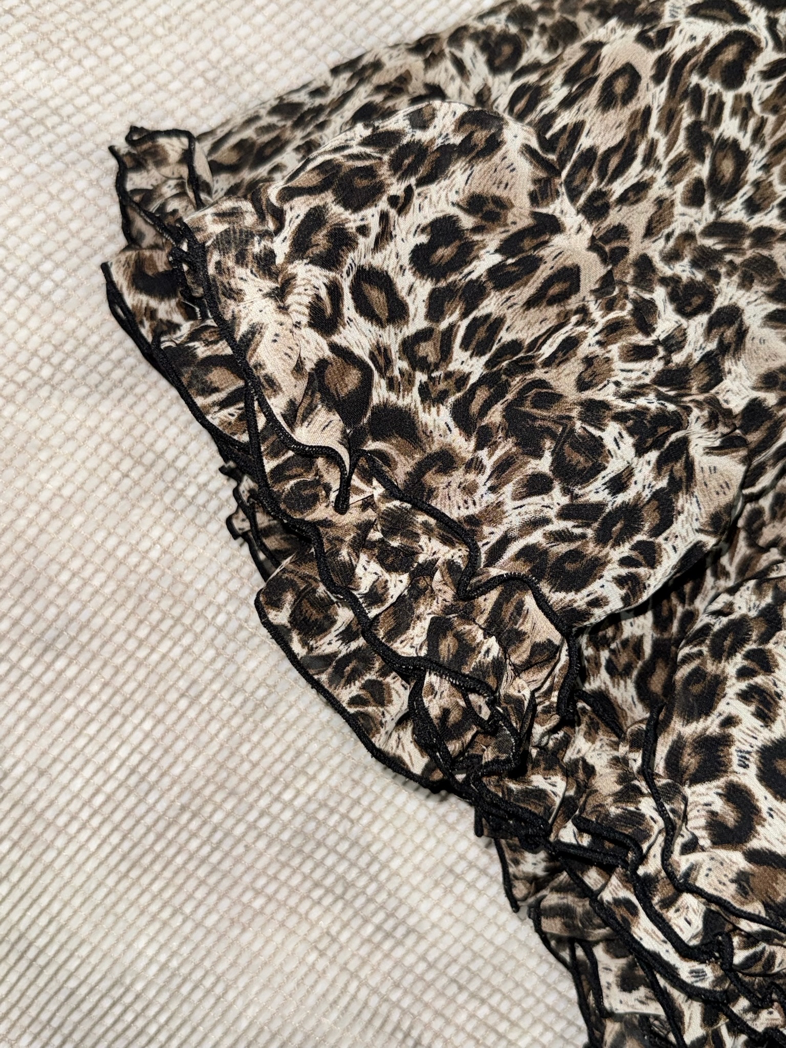 Gyaru Leopard Print Ruffle Mini Skirt