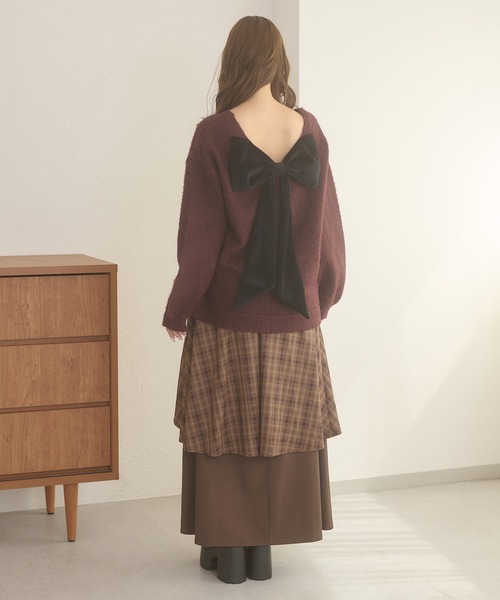 大蝴蝶結後背針織冷衫