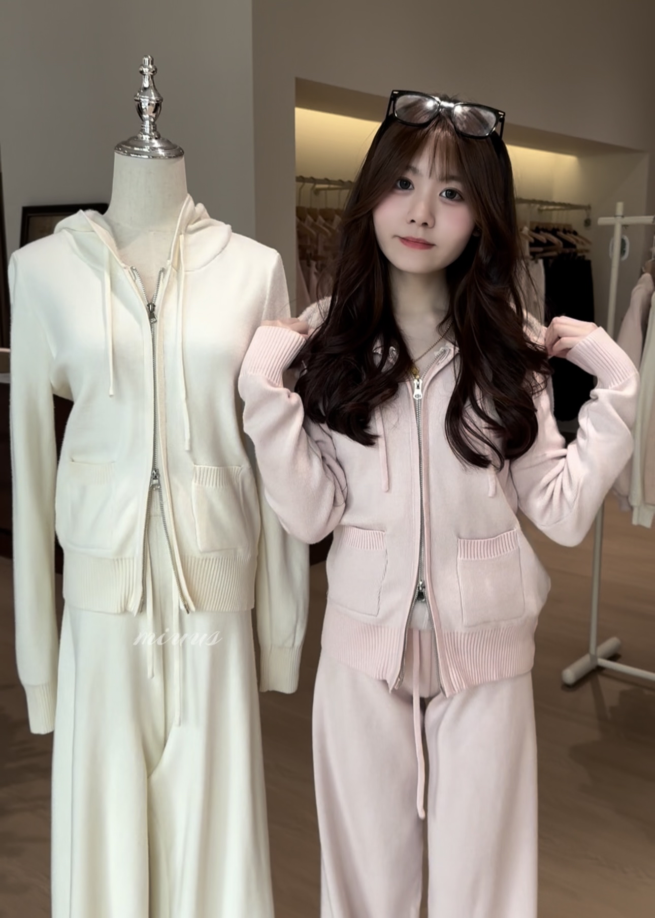 1729 HOODED KNIT LOUNGE SET 连帽针织休闲套装加绒