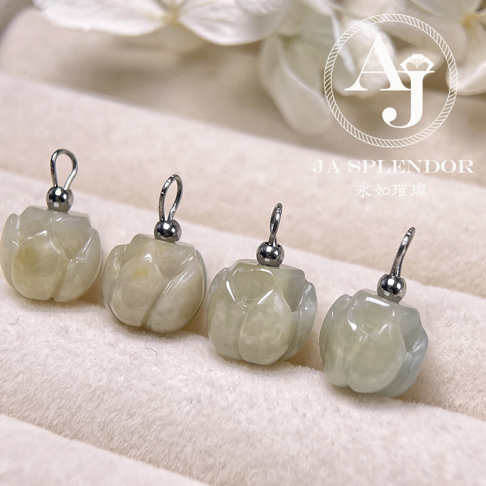 FBG26-H03 淡紫色立體蓮花純銀吊墜 (送鈦鋼項鏈)