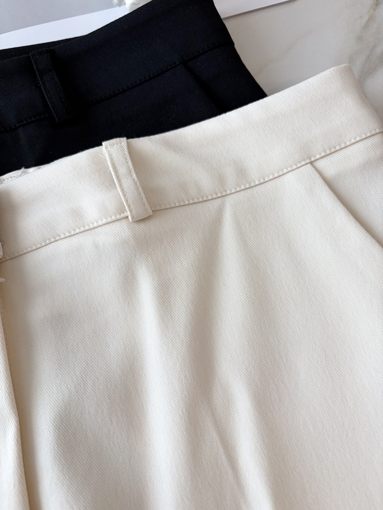 Minimal Tapered Ankle Pants (Ivory)