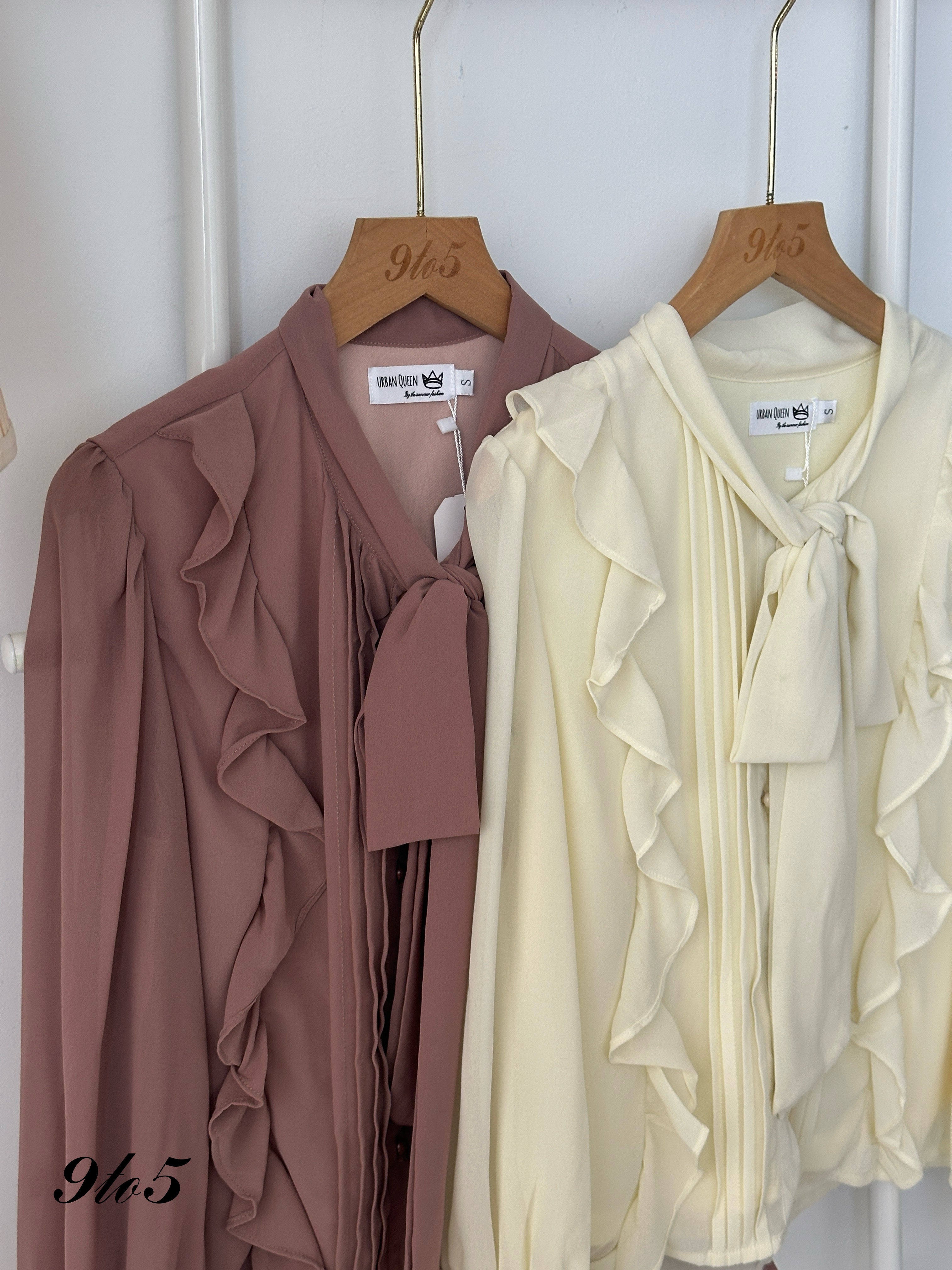 T3990 Bow-tie Ruffle Blouse - 3 Colors