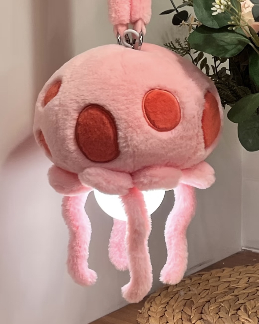 夢幻深海小精靈 粉嫩毛絨水母燈