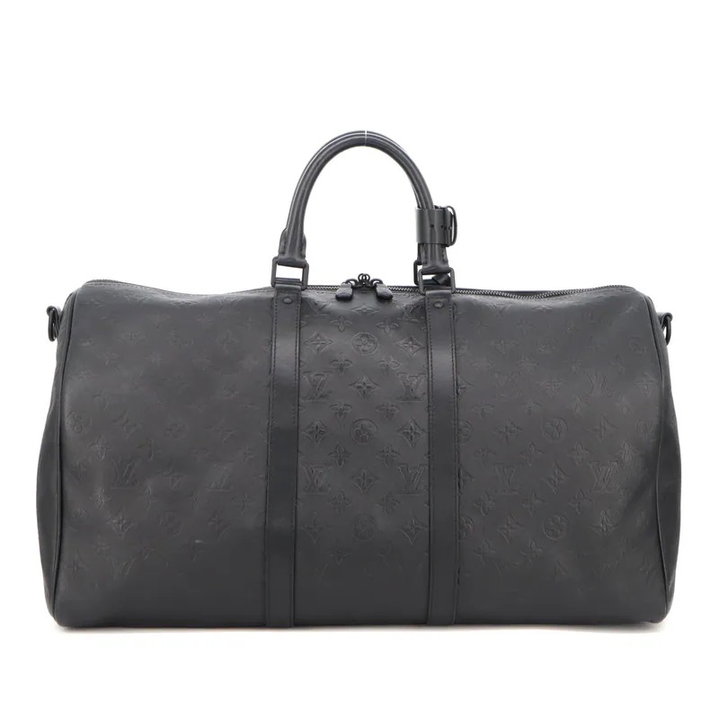Louis Vuitton Monogram Shadow Keepall 50 Bandouliere Travel Bag