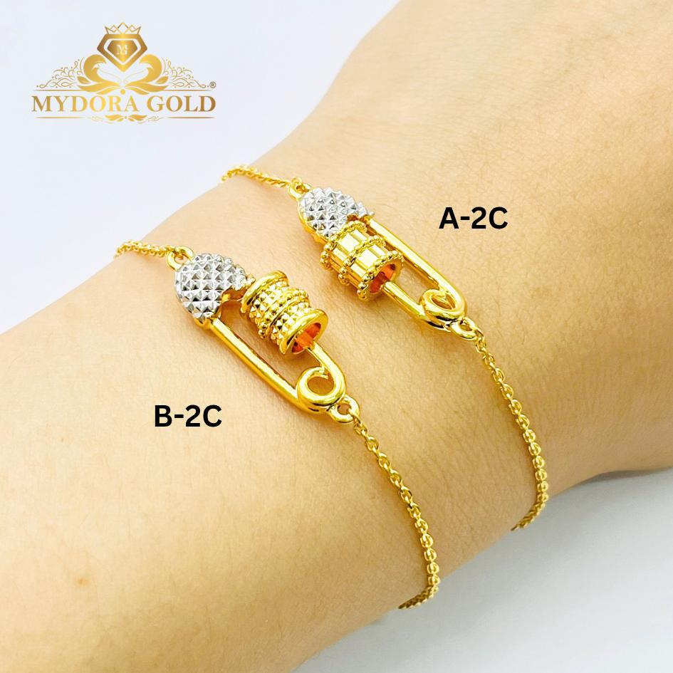 MYDORA Rantai Tangan Tube Bead Safety Pin Series l EMAS 916/22K