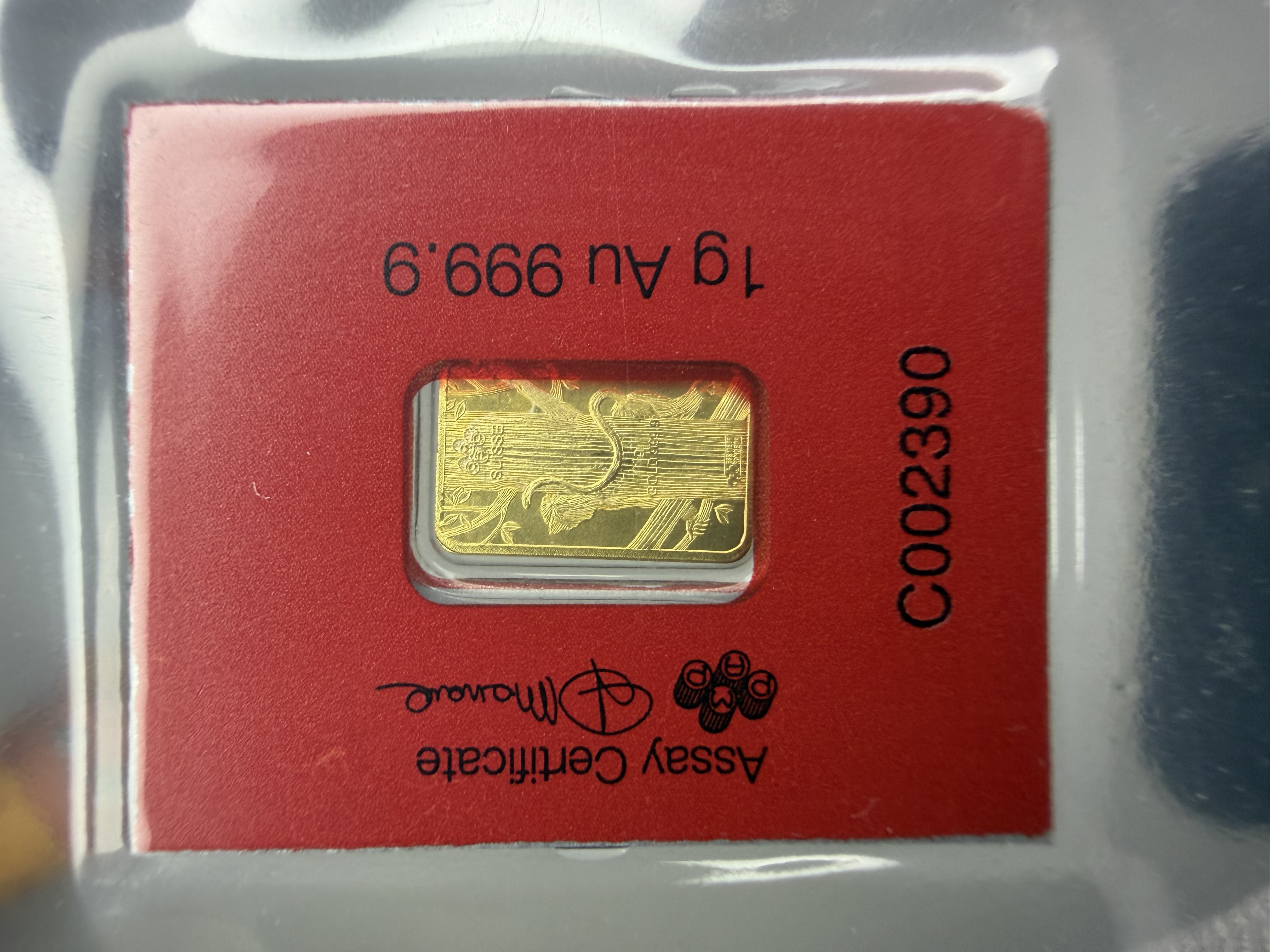 PAMP Lunar 2016 Monkey 1g🇨🇭Swiss Fine Gold Bar Emas 999.9 生肖猴