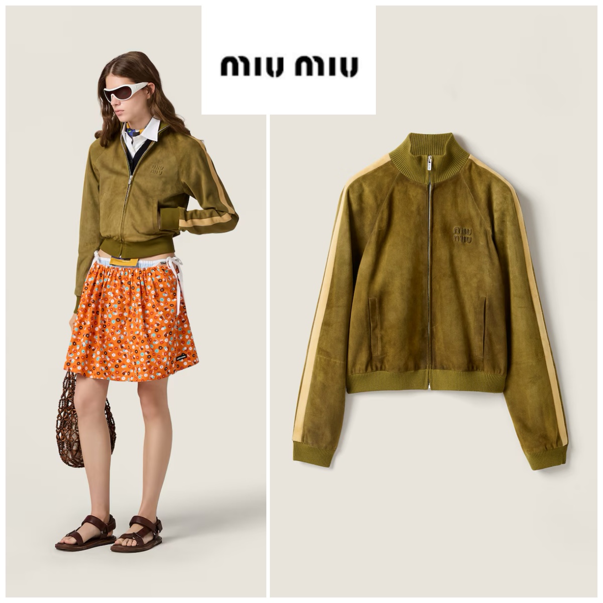 【獨家】Miu Miu Waxed Suede Jacket 麂皮外套