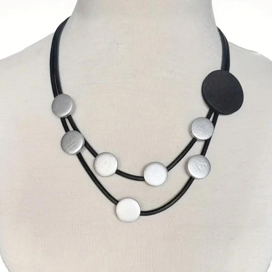 Mid Length Rubber Retro Necklace