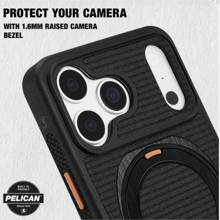 Pelican – iPhone 18 Pro Max / 17 Pro Max 手機殼 Vault Magsafe磁吸手機套 旋轉支架 360°全包圍 軍規級防摔保護套 – 煙霧黑