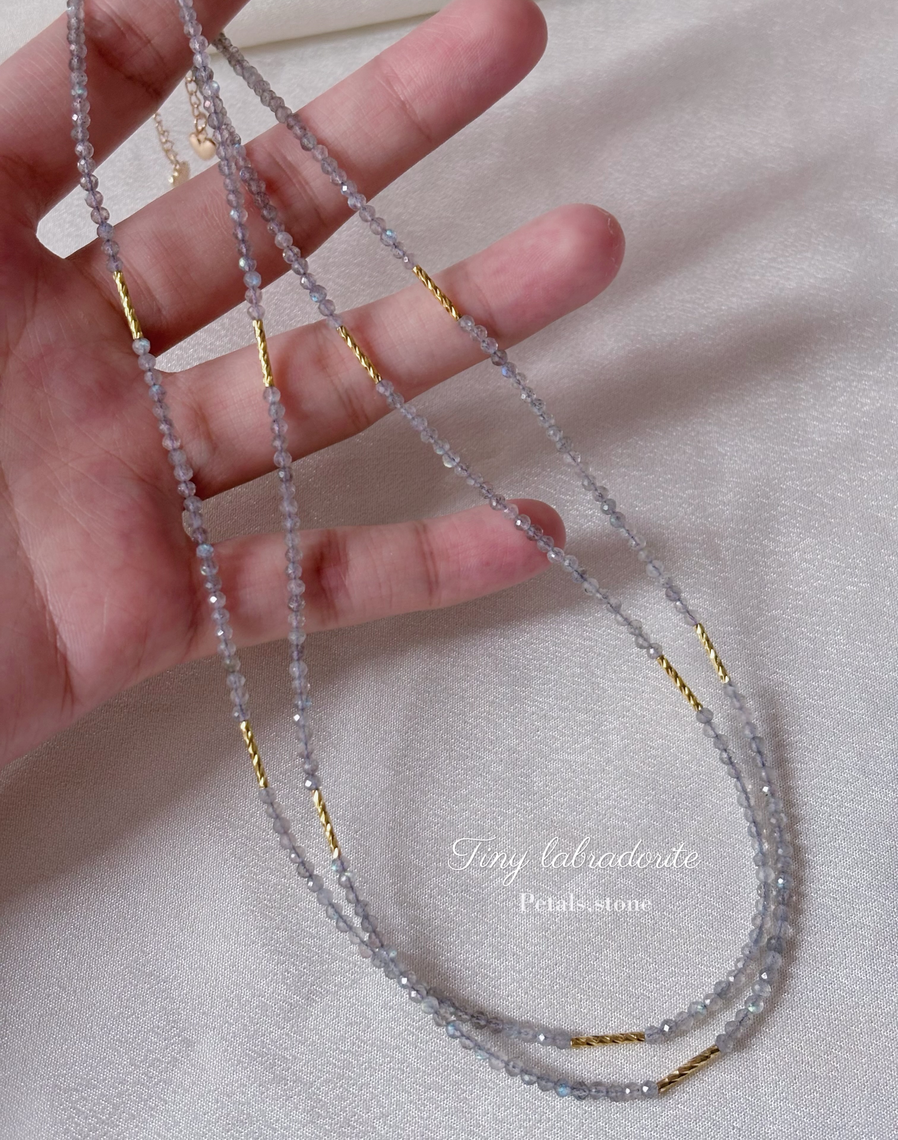 ✨Tiny Labradorite ო̤̫| 精緻切割拉長石頸鏈💙
