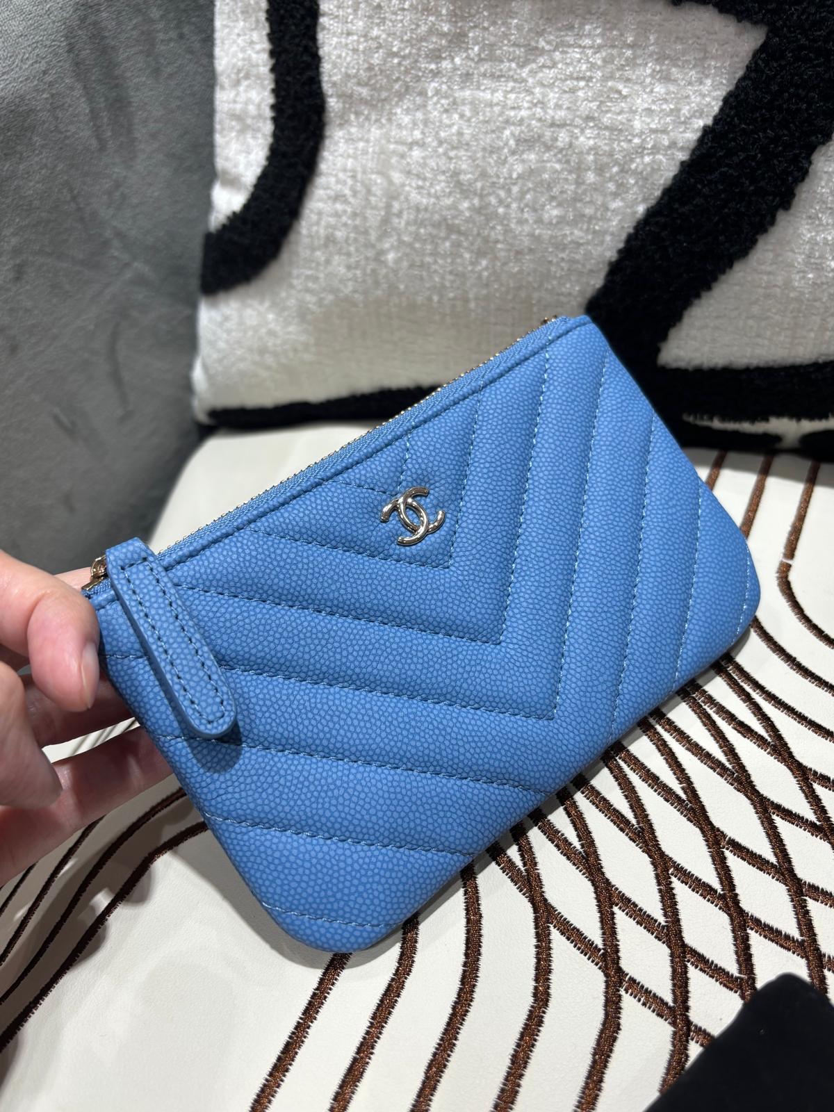Chanel mini zip pouch 荔枝牛皮拉鍊卡包 100%Authentic,Unused ✅27card  ✅Box 