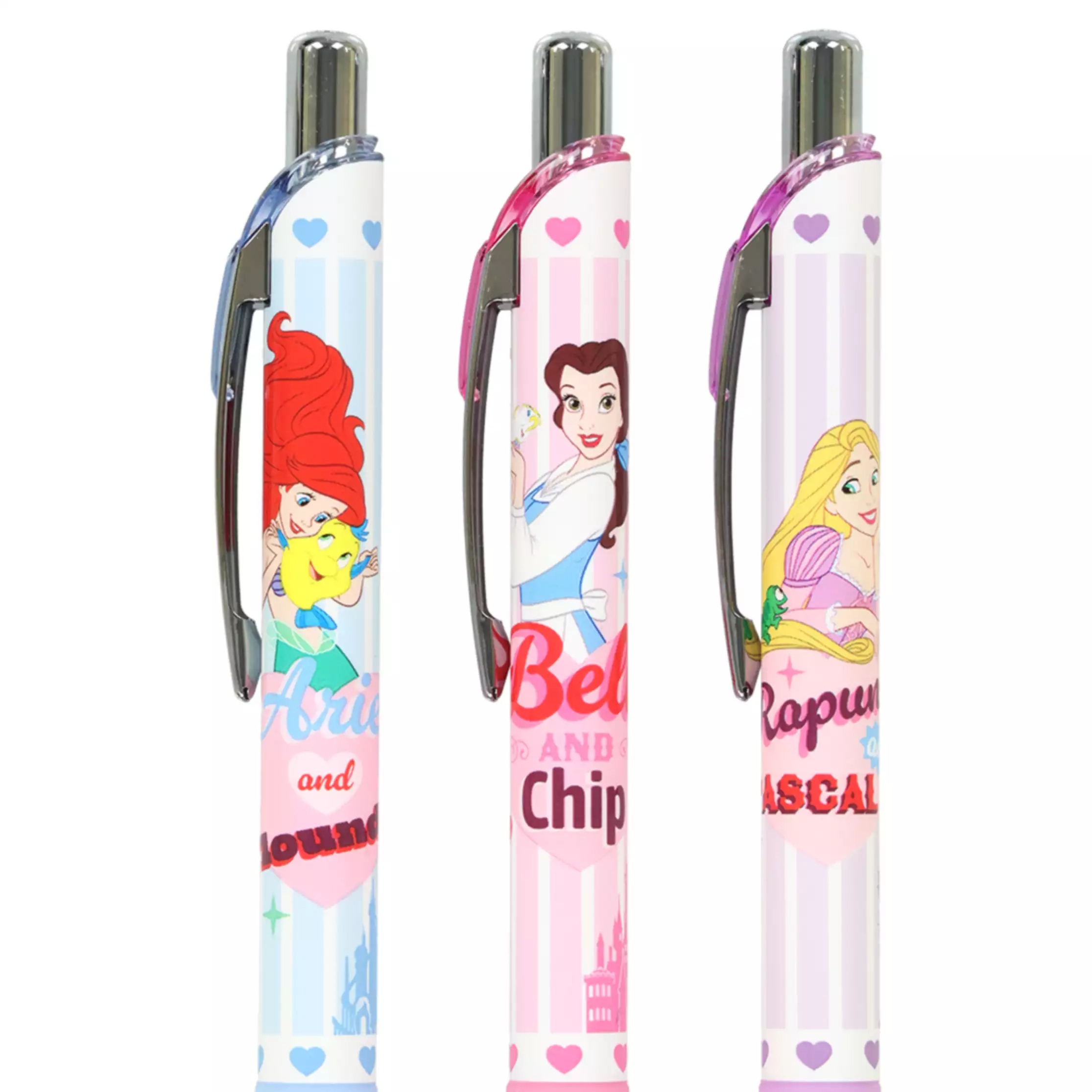 現貨｜【日本 Disney Store 限定】一套3枝 Princess Ariel 人魚公主 Belle 貝兒 美女與野獸 Rapunzel 長髮公主 日本製 Pentel EnerGel 0.5mm 啫喱筆 078109