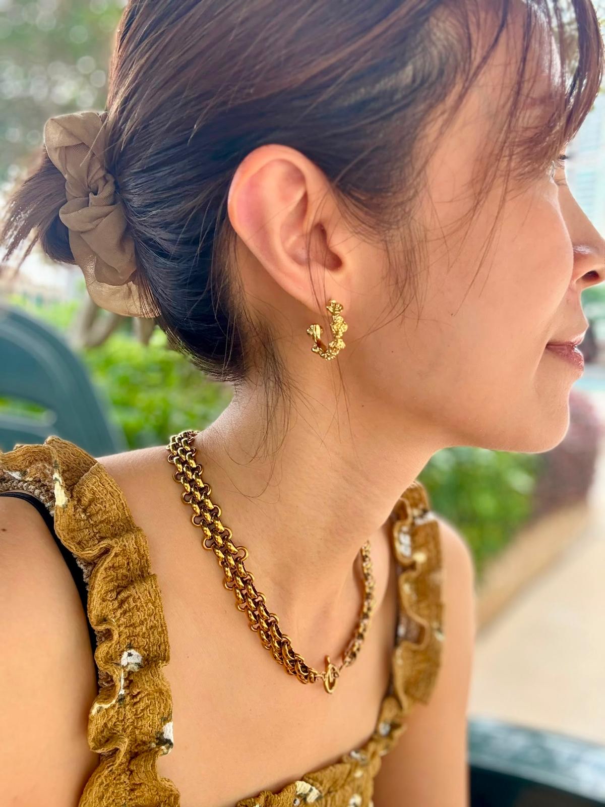 Gold Rose stainless earring