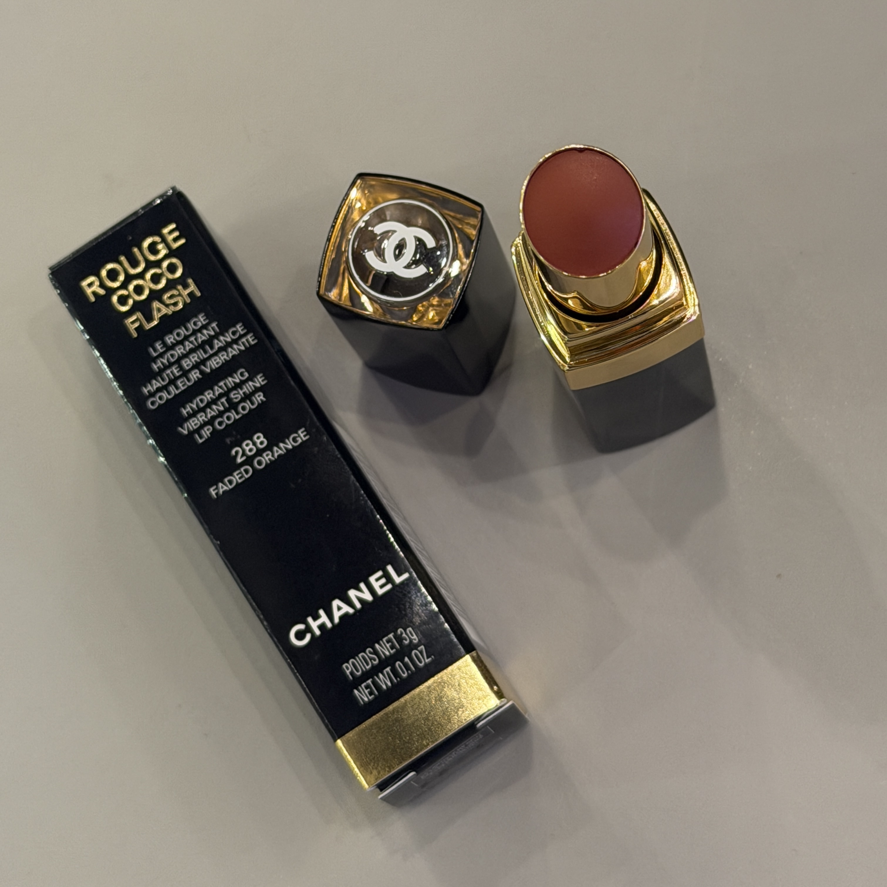 CHANEL ROUGE COCO FLASH 透亮光感唇膏#288 FADED ORANGE 3g  2026春季丹寧限定新色 （奶橘色）