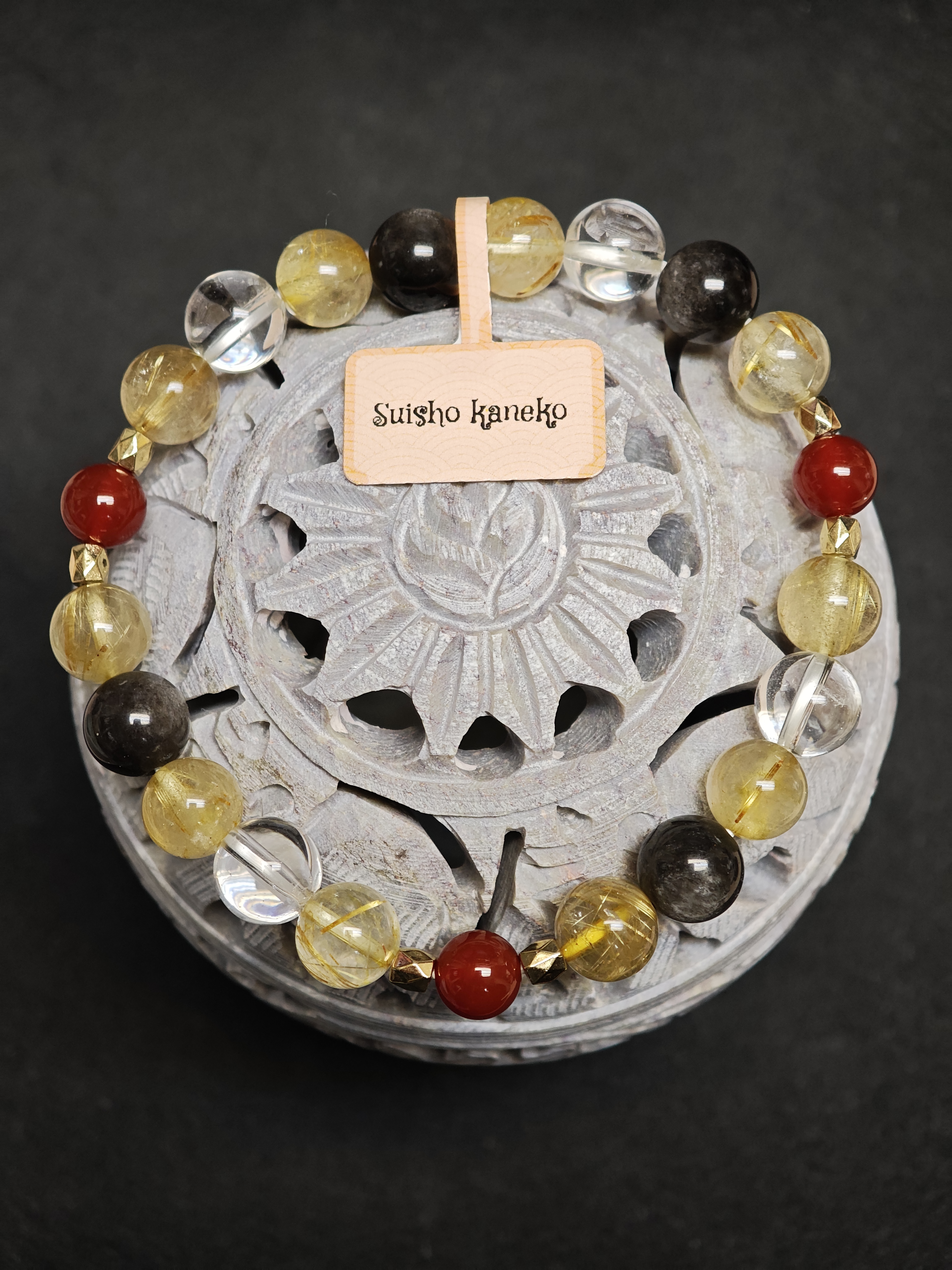 ✨新品DIY水晶手串✨實物拍攝📷✨✨🩸紅瑪瑙✨白水晶✨金髮晶✨🤍銀曜石✨